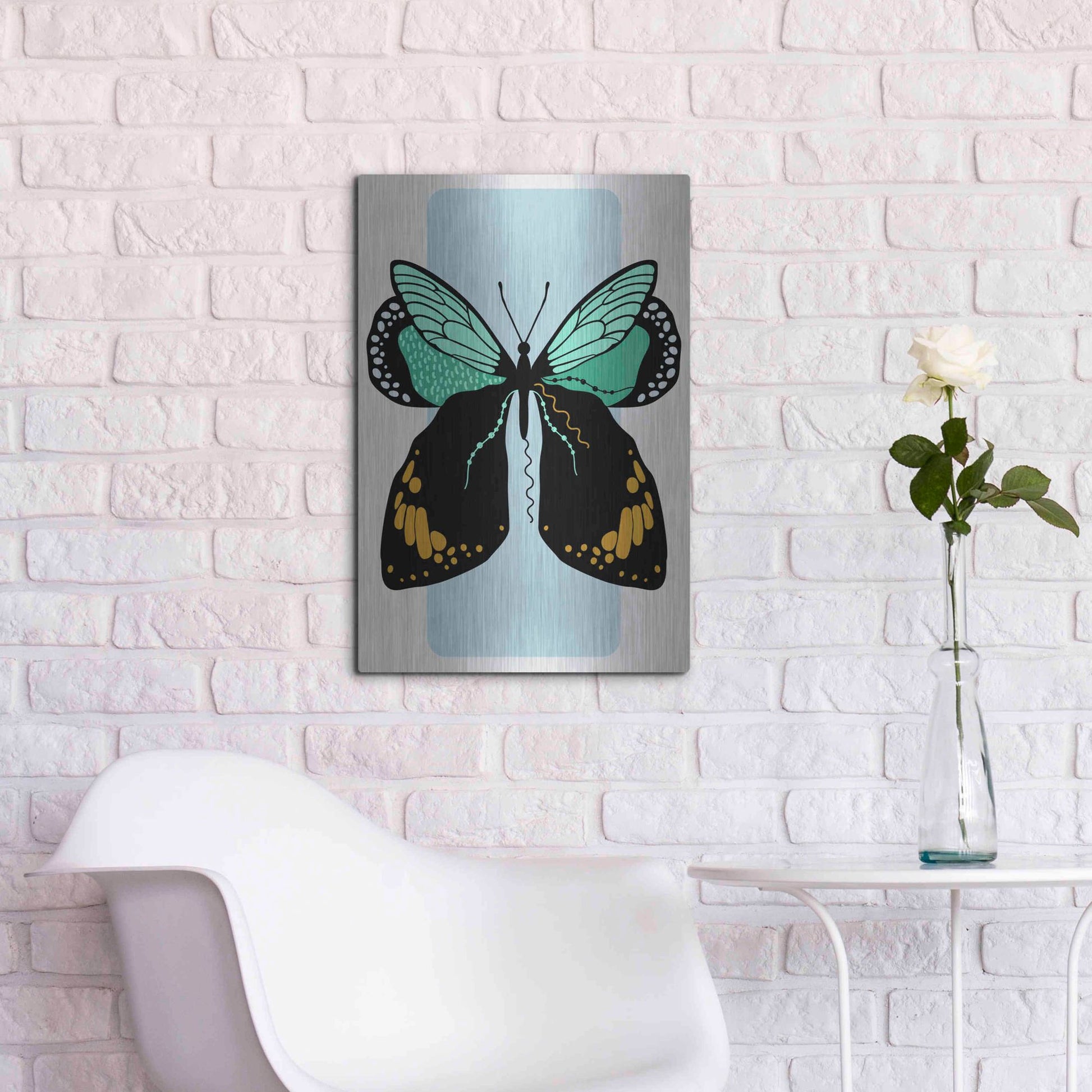 Luxe Metal Art 'Butterfly' by Ayse, Metal Wall Art,16x24