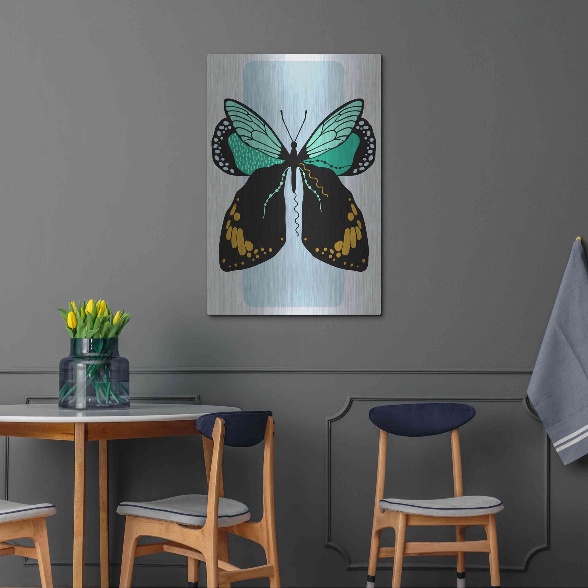 Luxe Metal Art 'Butterfly' by Ayse, Metal Wall Art,24x36
