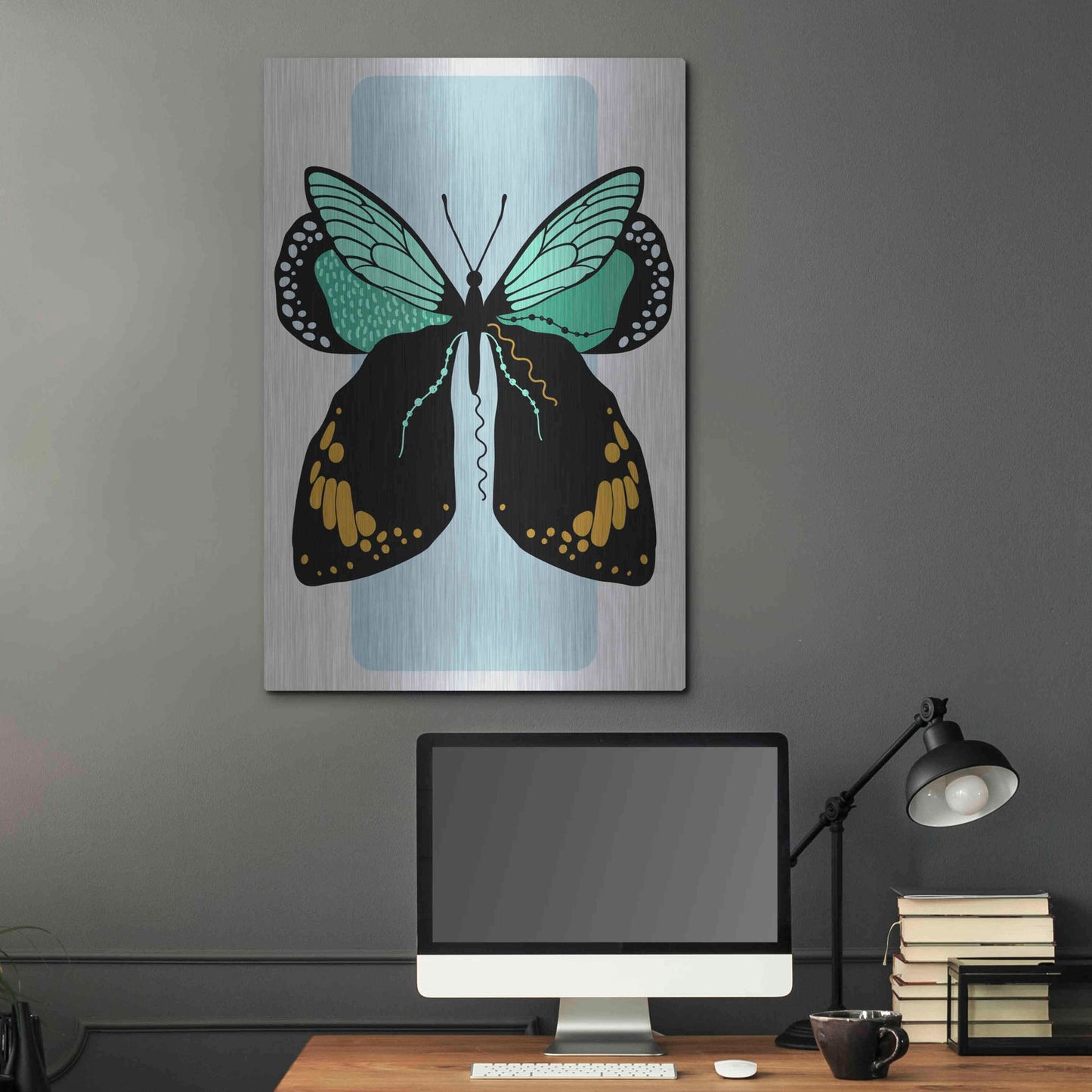 Luxe Metal Art 'Butterfly' by Ayse, Metal Wall Art,24x36