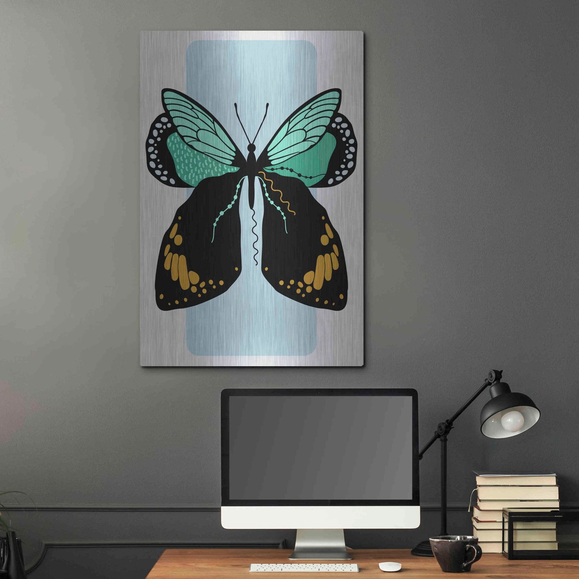 Luxe Metal Art 'Butterfly' by Ayse, Metal Wall Art,24x36
