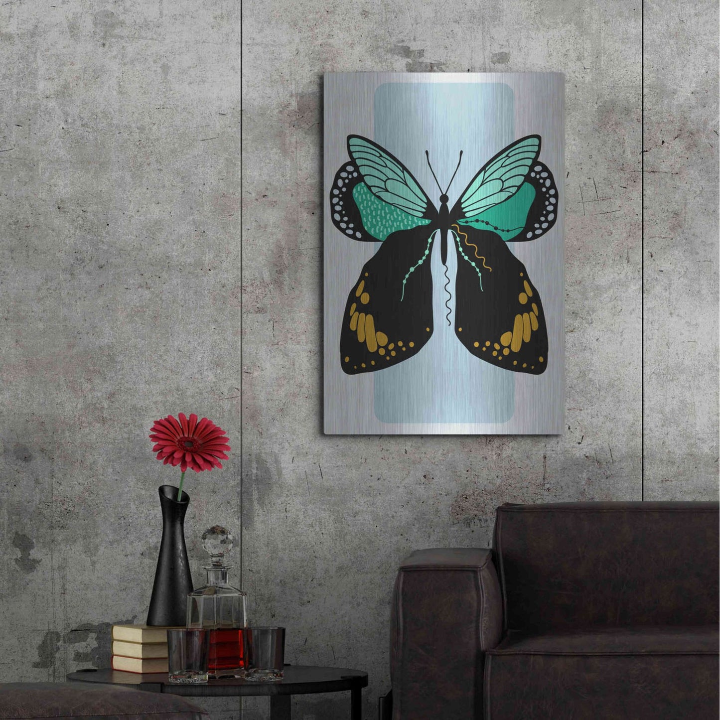 Luxe Metal Art 'Butterfly' by Ayse, Metal Wall Art,24x36