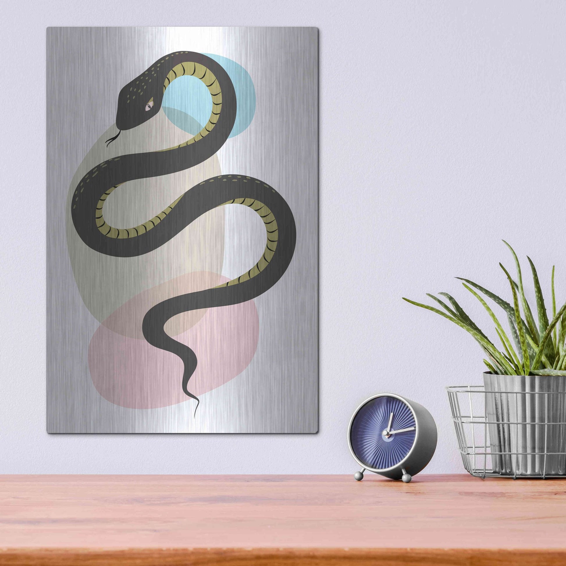 Luxe Metal Art 'Snake' by Ayse, Metal Wall Art,12x16