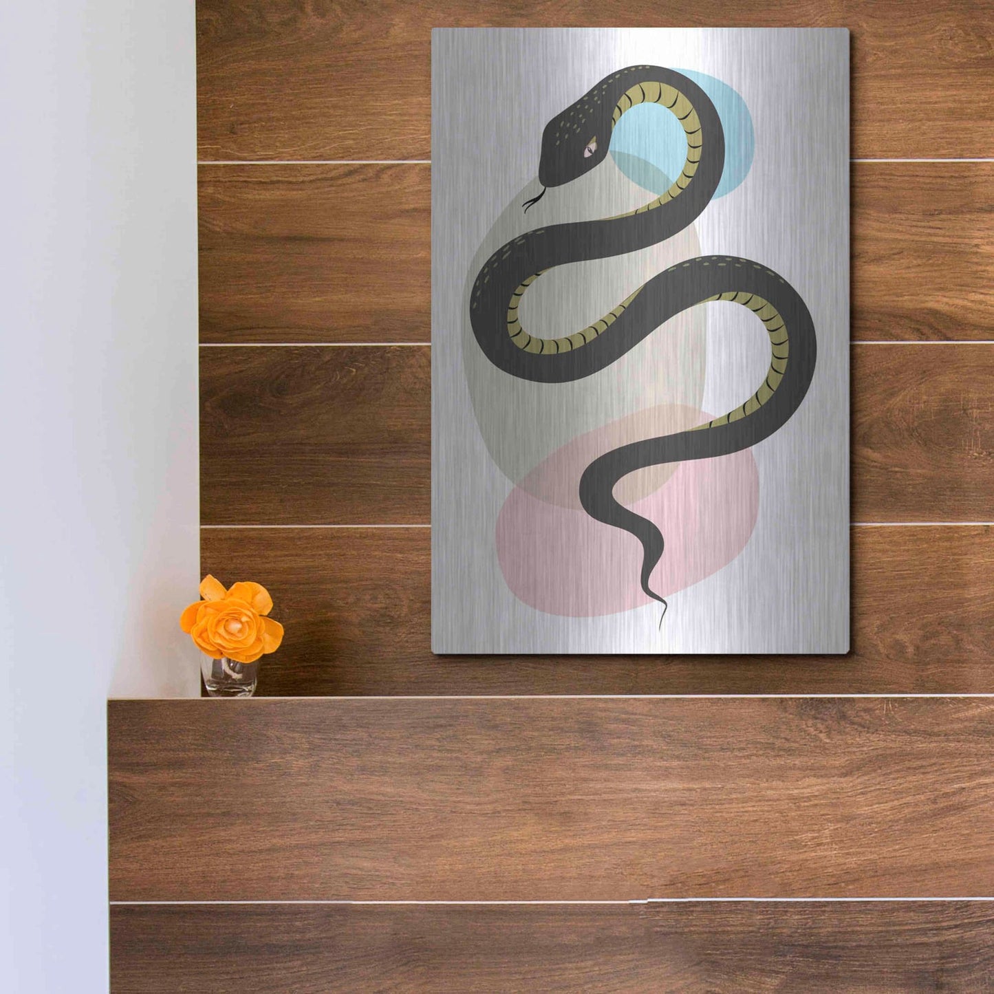 Luxe Metal Art 'Snake' by Ayse, Metal Wall Art,12x16