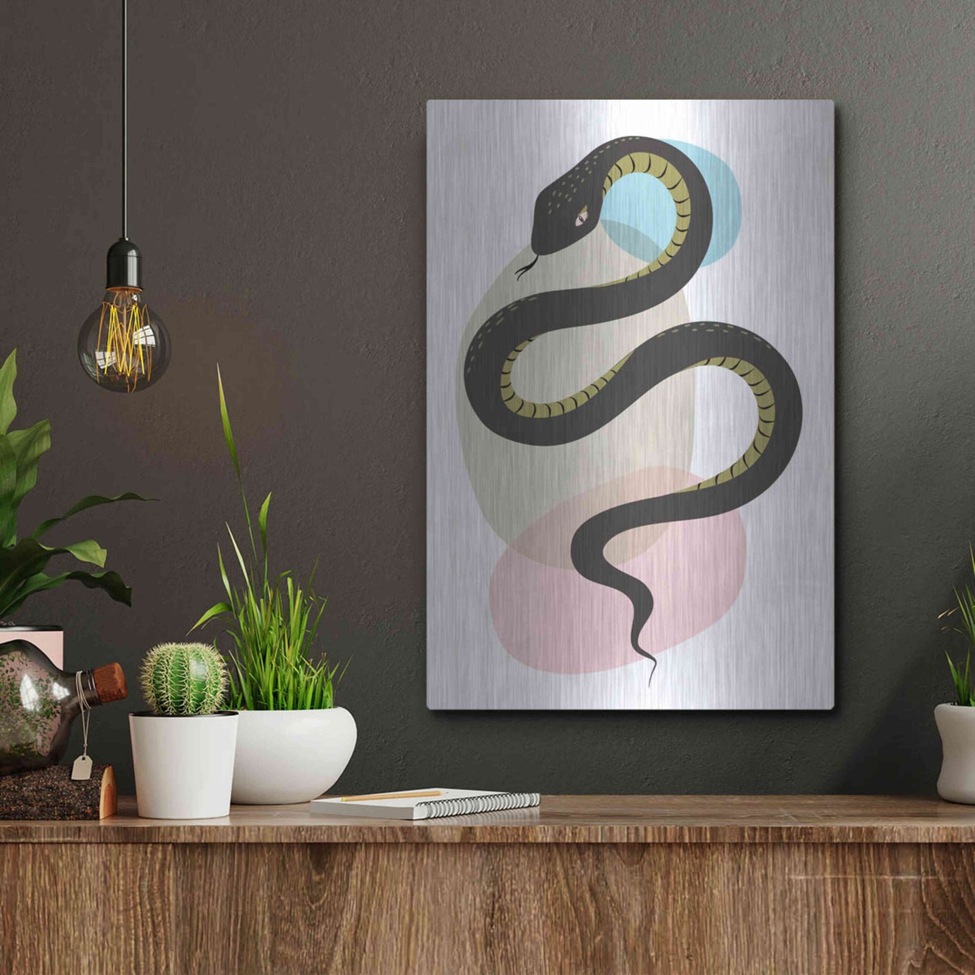 Luxe Metal Art 'Snake' by Ayse, Metal Wall Art,12x16