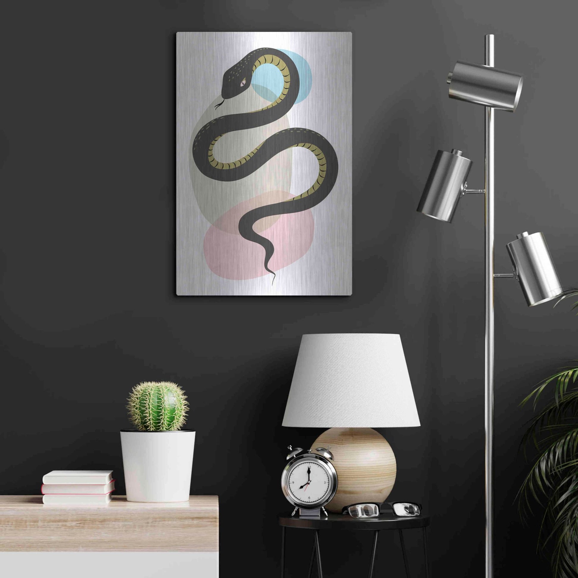 Luxe Metal Art 'Snake' by Ayse, Metal Wall Art,16x24