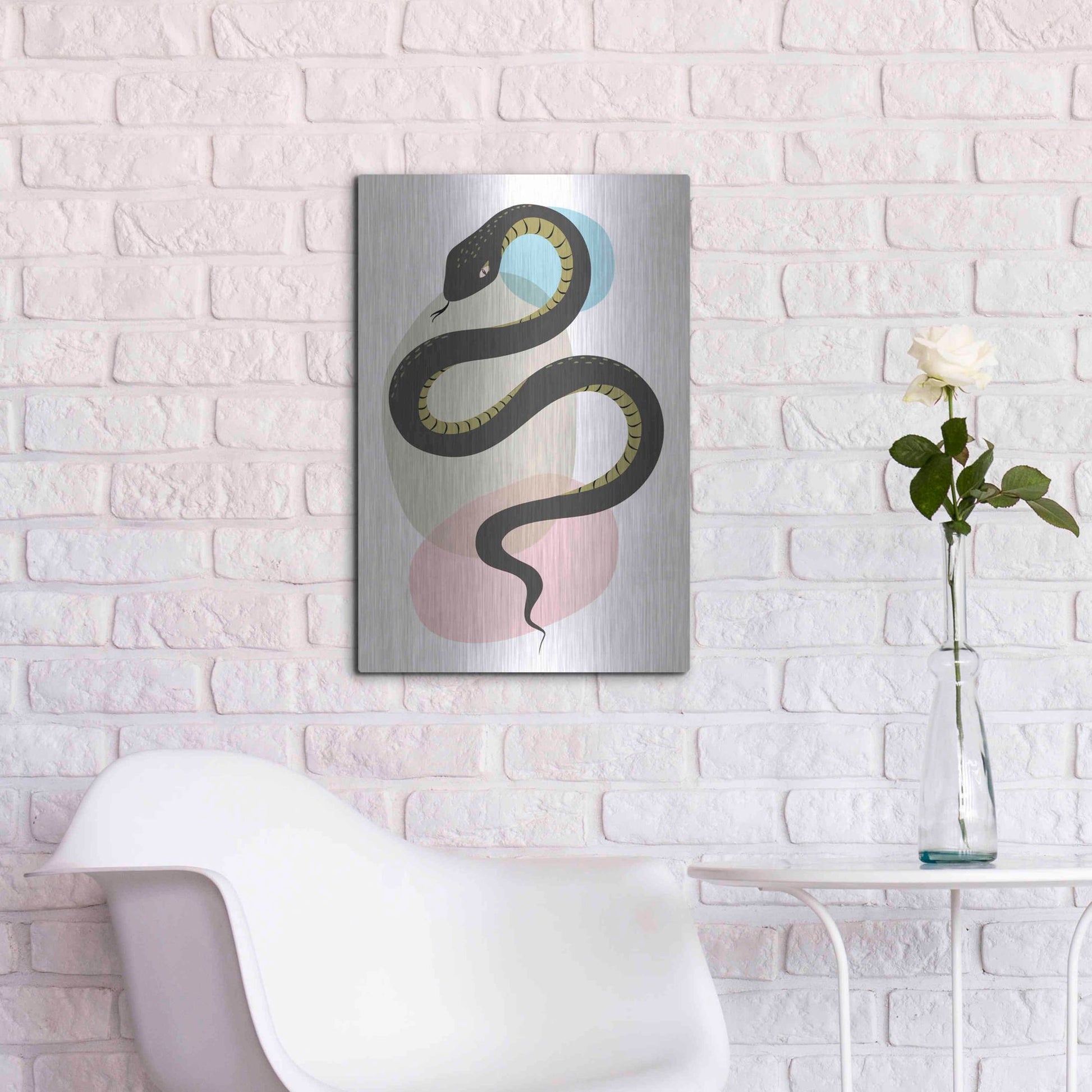 Luxe Metal Art 'Snake' by Ayse, Metal Wall Art,16x24