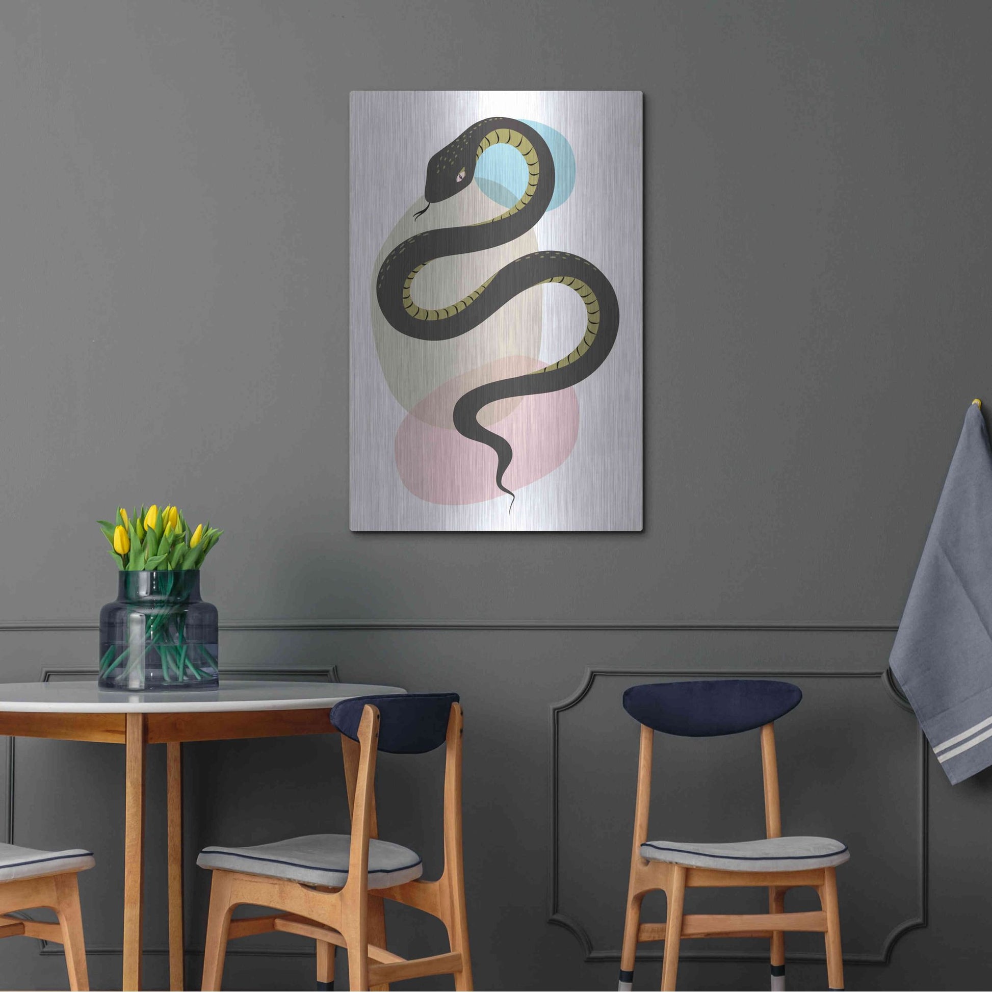Luxe Metal Art 'Snake' by Ayse, Metal Wall Art,24x36