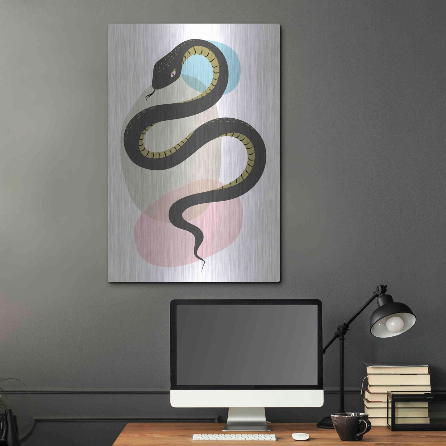 Luxe Metal Art 'Snake' by Ayse, Metal Wall Art,24x36