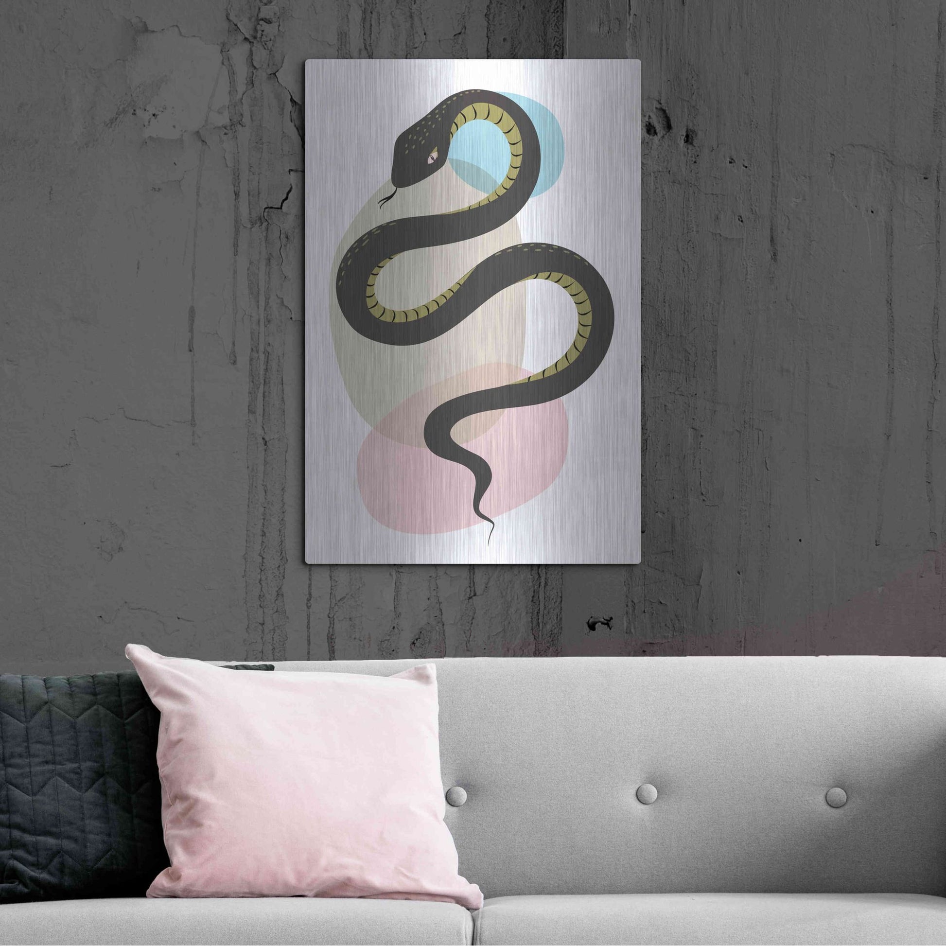 Luxe Metal Art 'Snake' by Ayse, Metal Wall Art,24x36