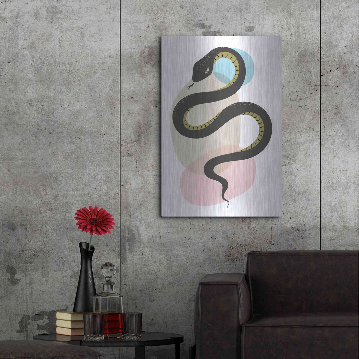 Luxe Metal Art 'Snake' by Ayse, Metal Wall Art,24x36