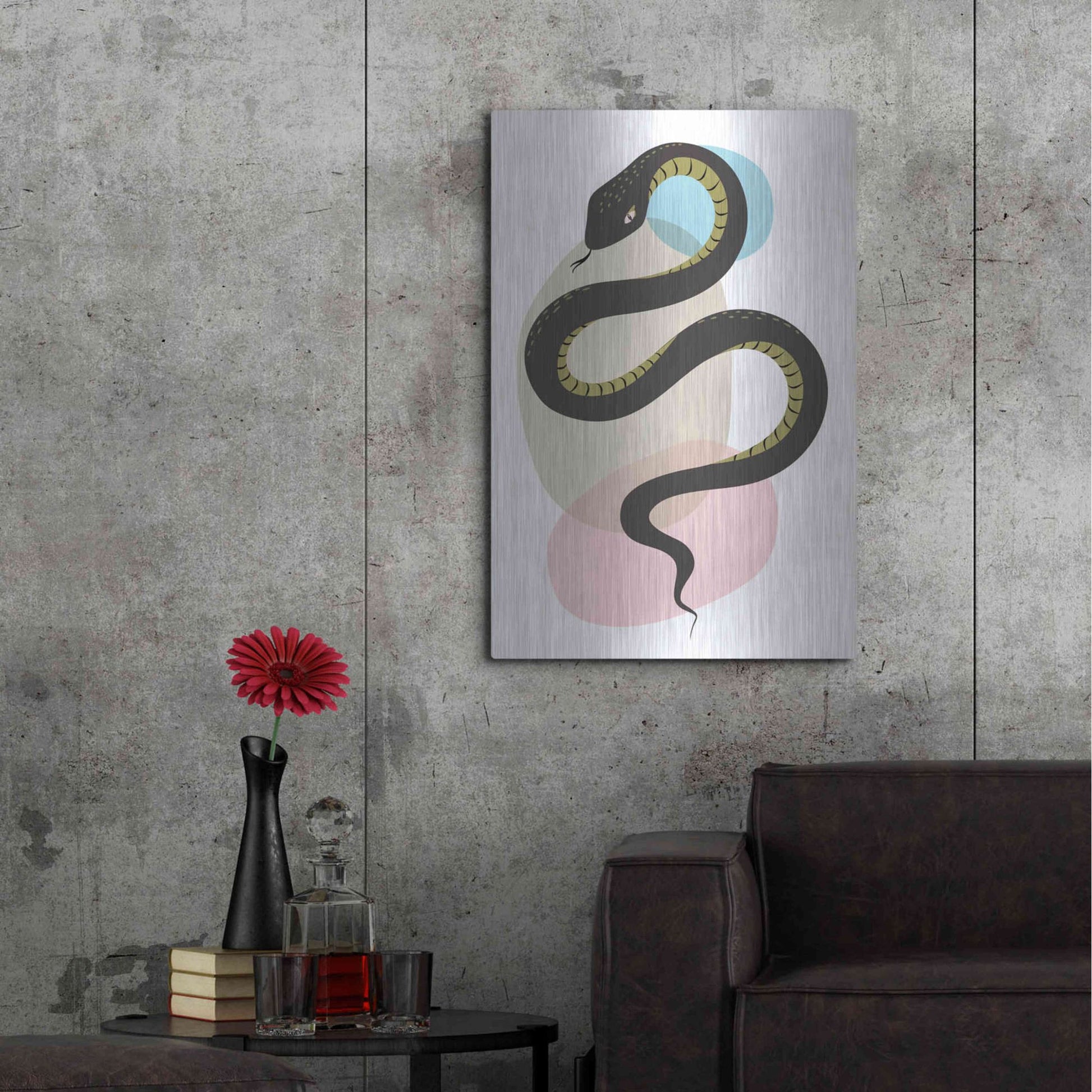 Luxe Metal Art 'Snake' by Ayse, Metal Wall Art,24x36