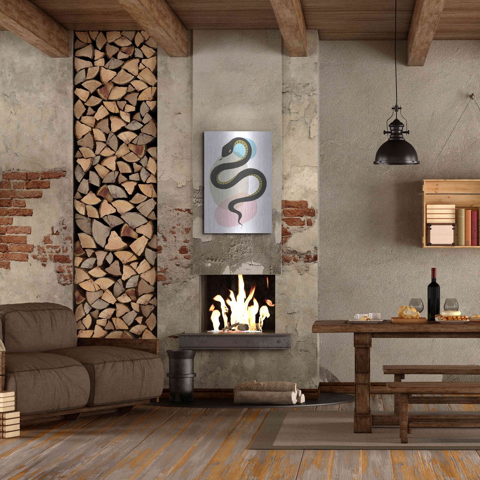 Luxe Metal Art 'Snake' by Ayse, Metal Wall Art,24x36