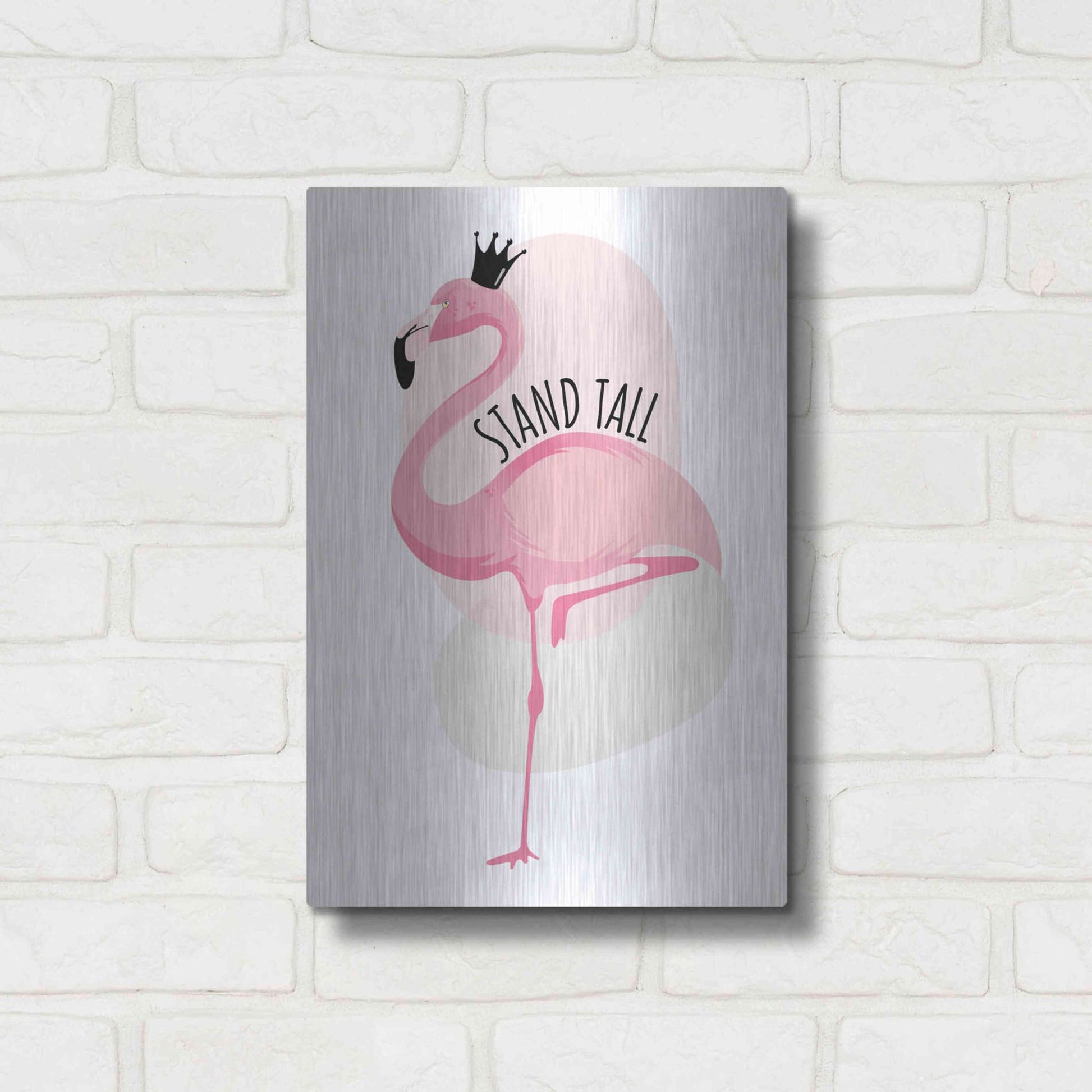 Luxe Metal Art 'Flamingo' by Ayse, Metal Wall Art,12x16