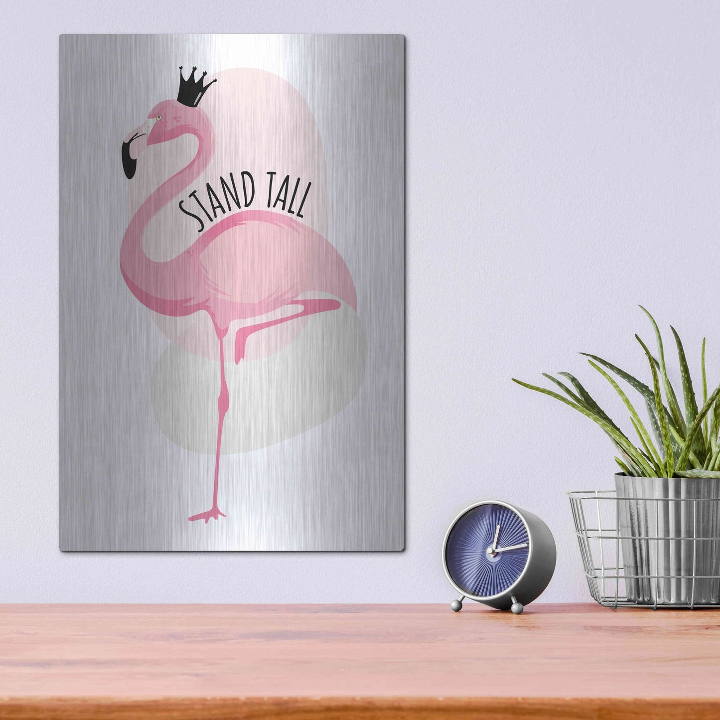 Luxe Metal Art 'Flamingo' by Ayse, Metal Wall Art,12x16