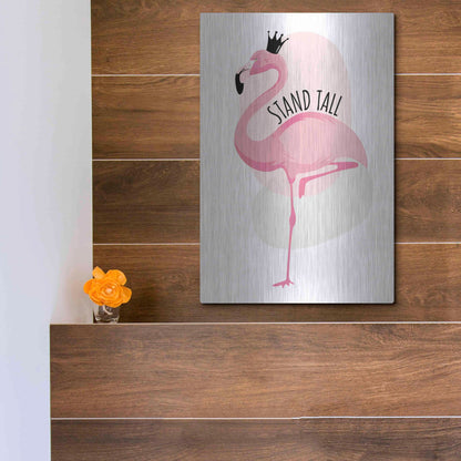 Luxe Metal Art 'Flamingo' by Ayse, Metal Wall Art,12x16