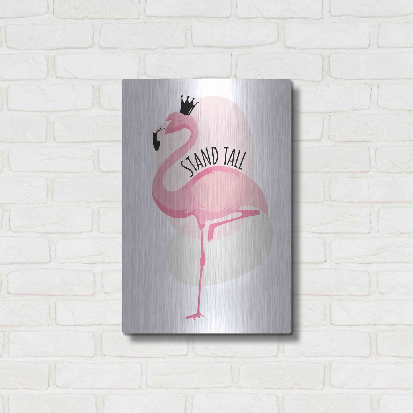 Luxe Metal Art 'Flamingo' by Ayse, Metal Wall Art,16x24