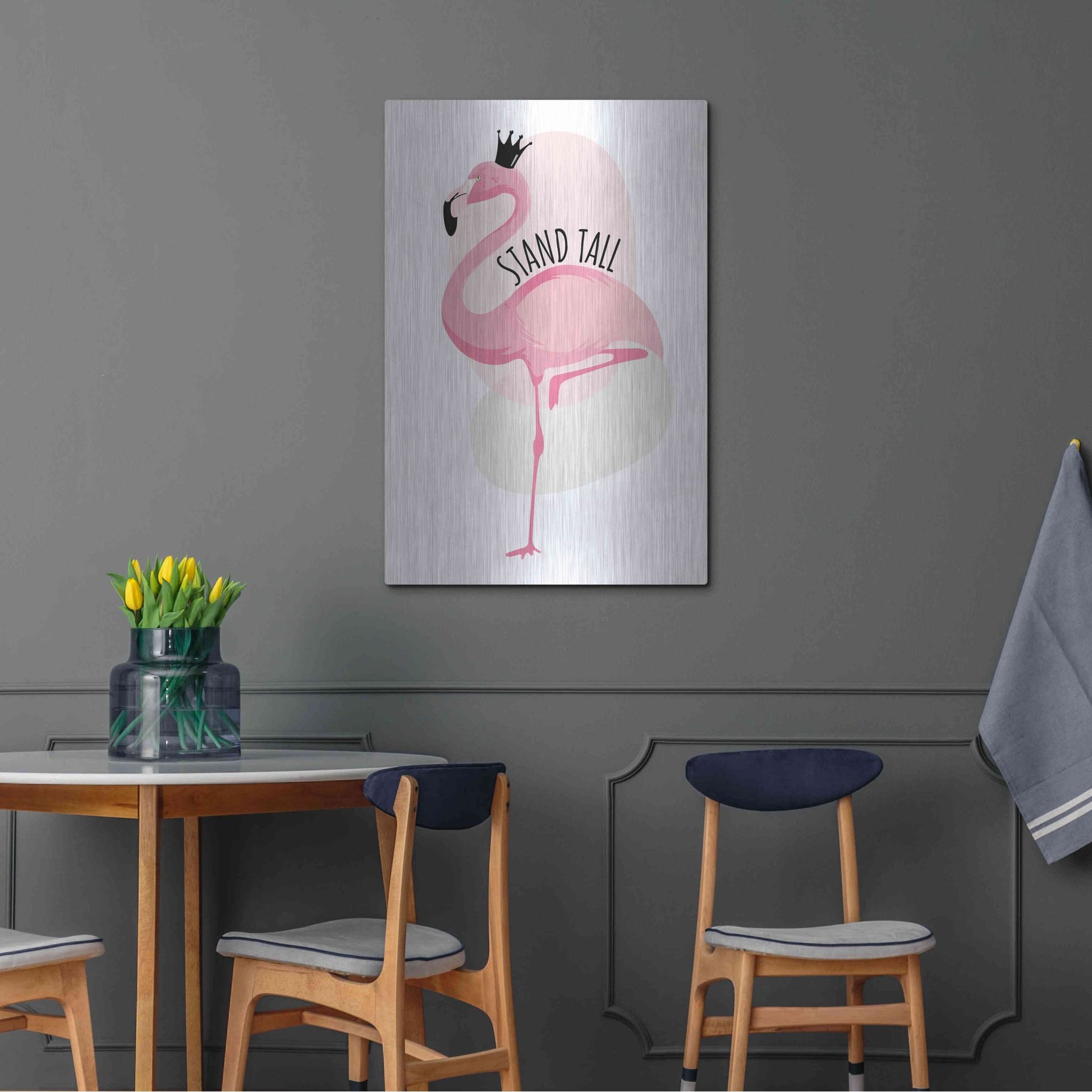 Luxe Metal Art 'Flamingo' by Ayse, Metal Wall Art,24x36