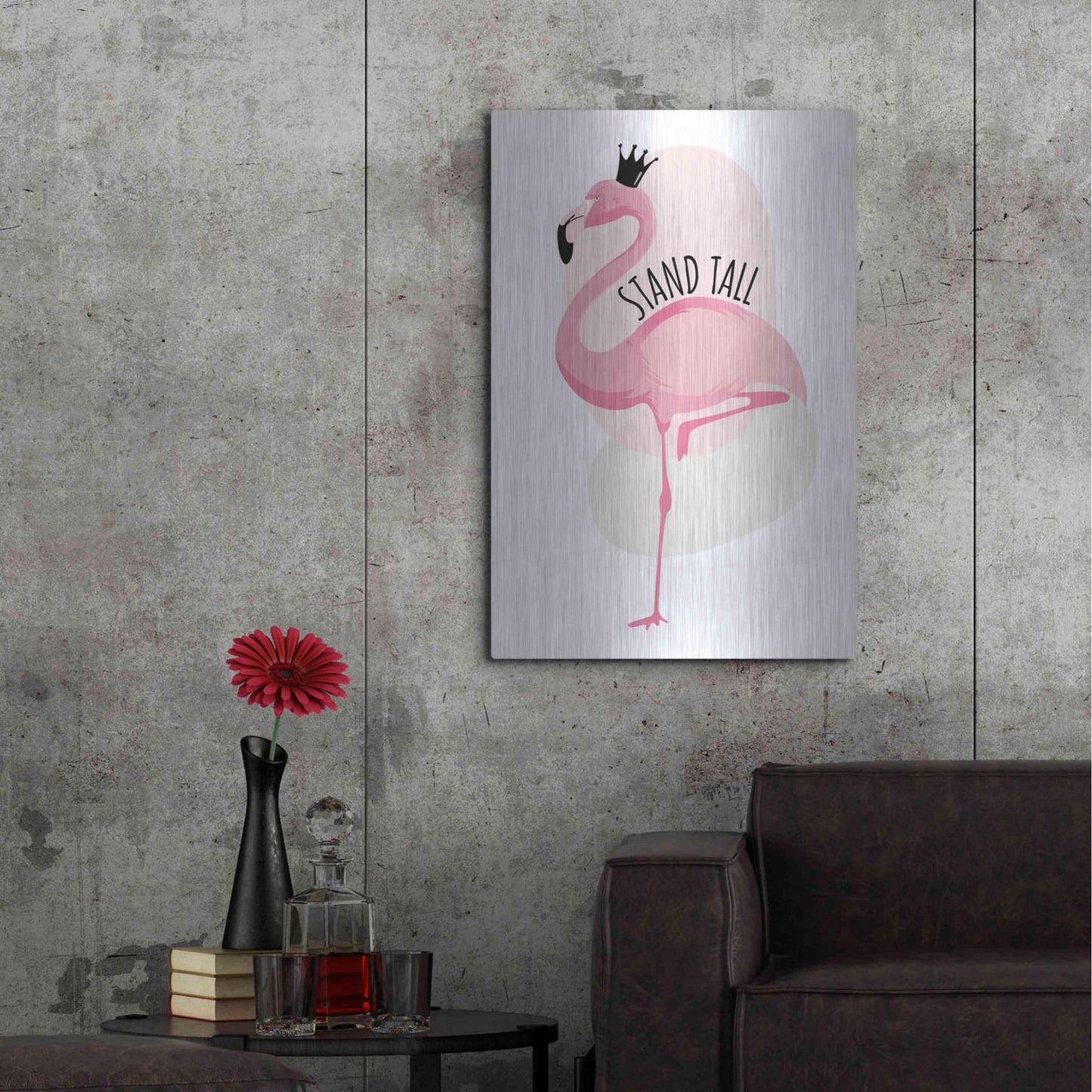 Luxe Metal Art 'Flamingo' by Ayse, Metal Wall Art,24x36