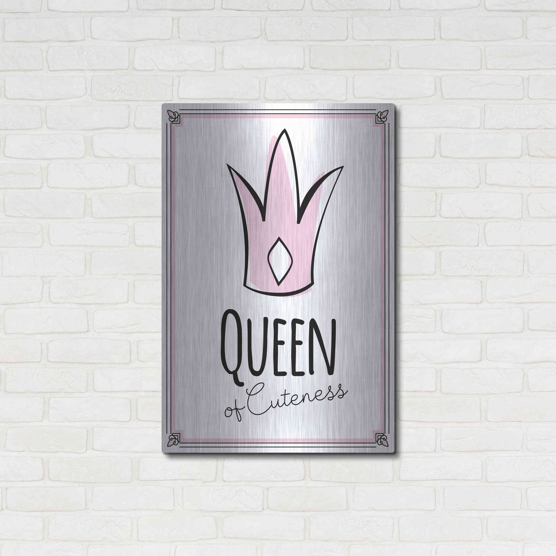 Luxe Metal Art 'Queen of Cuteness' by Ayse, Metal Wall Art,24x36