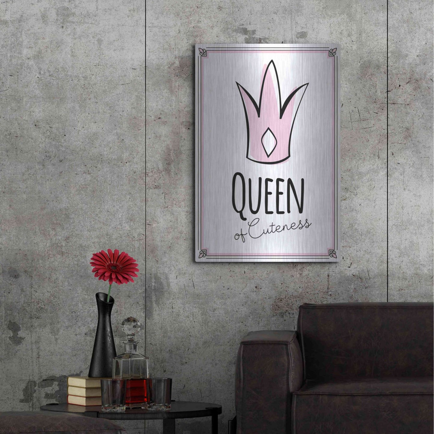 Luxe Metal Art 'Queen of Cuteness' by Ayse, Metal Wall Art,24x36