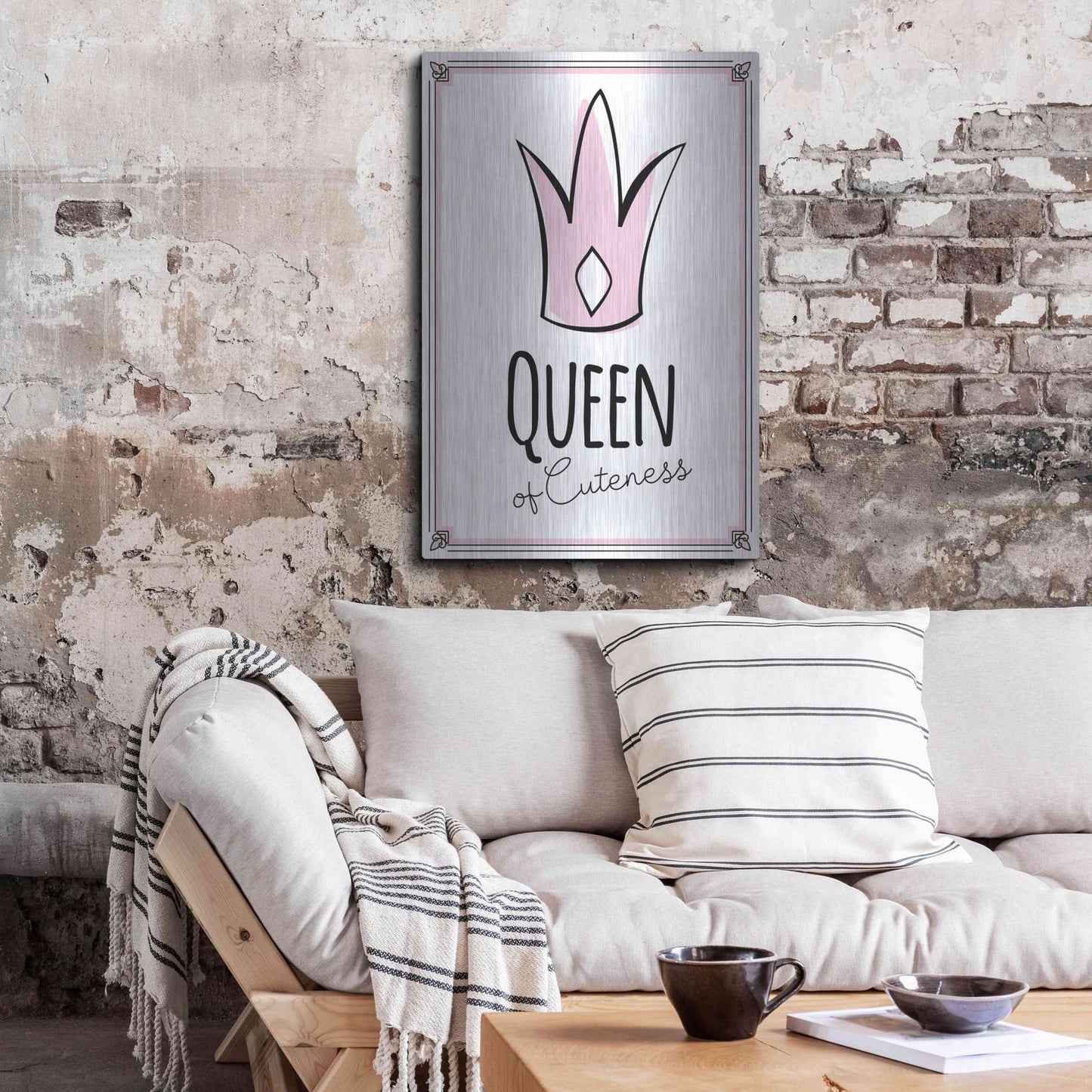 Luxe Metal Art 'Queen of Cuteness' by Ayse, Metal Wall Art,24x36