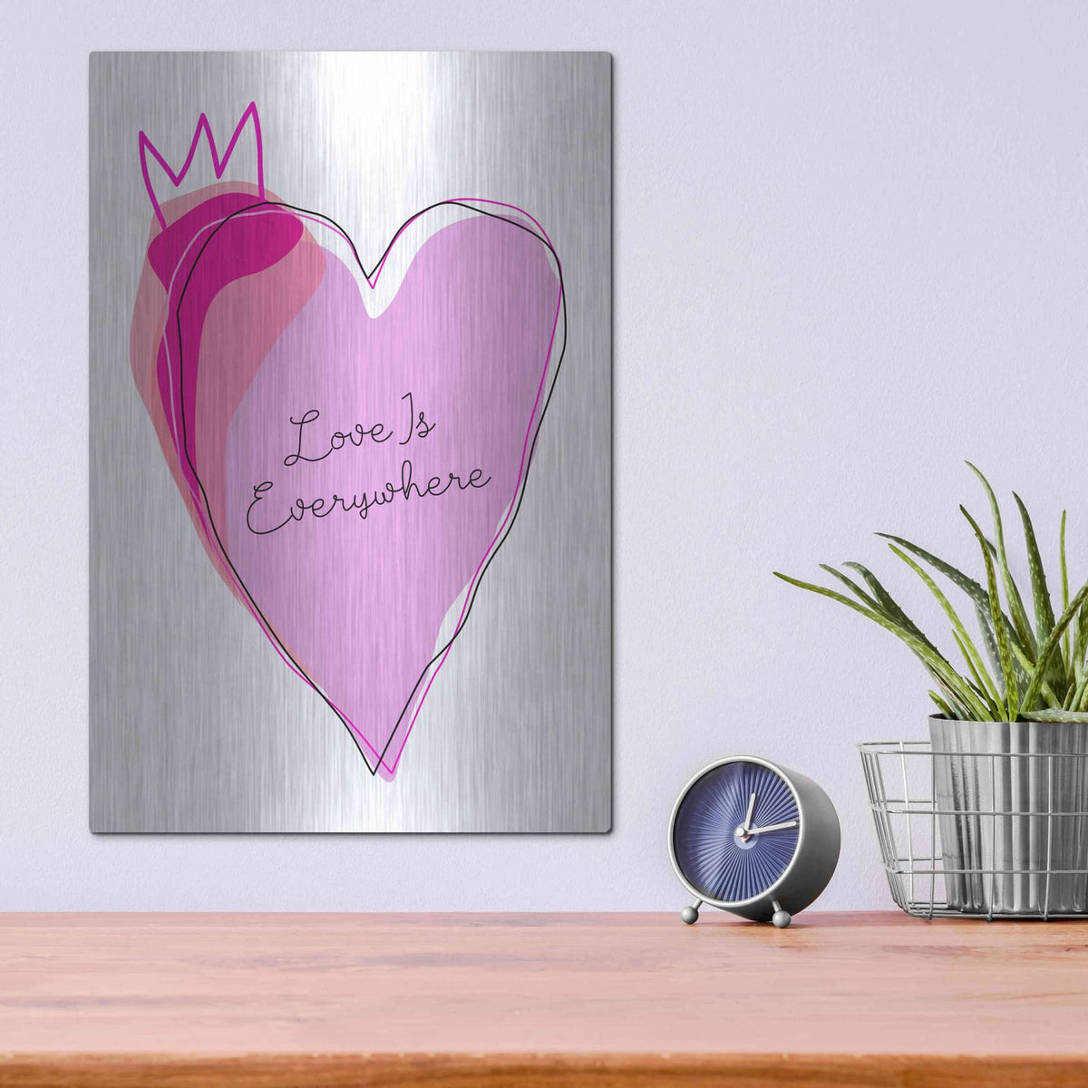 'Love is Everywhere' by Ayse – Metal Wall Art, 12x16 room view
