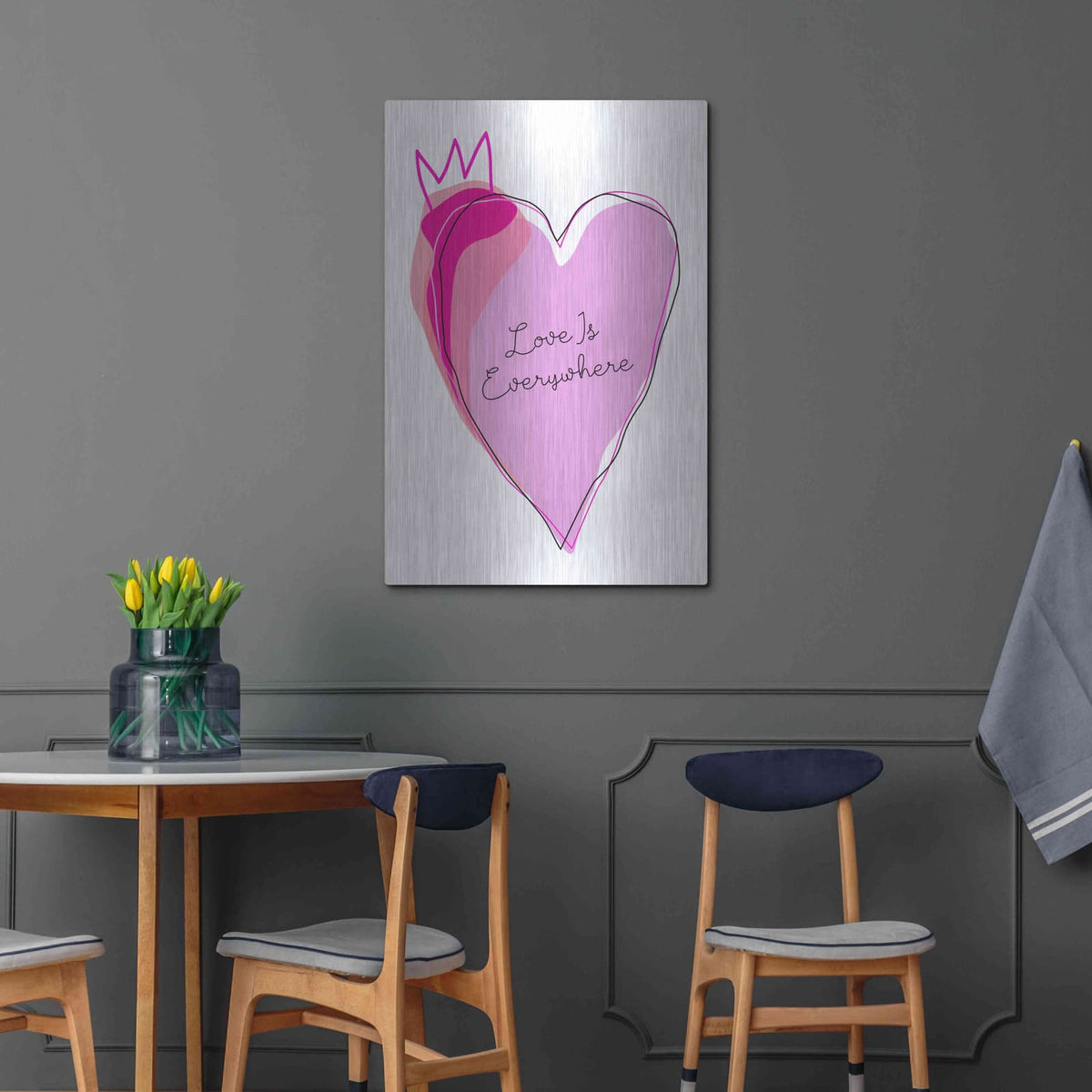 'Love is Everywhere' by Ayse – Metal Wall Art, 24x36 room view