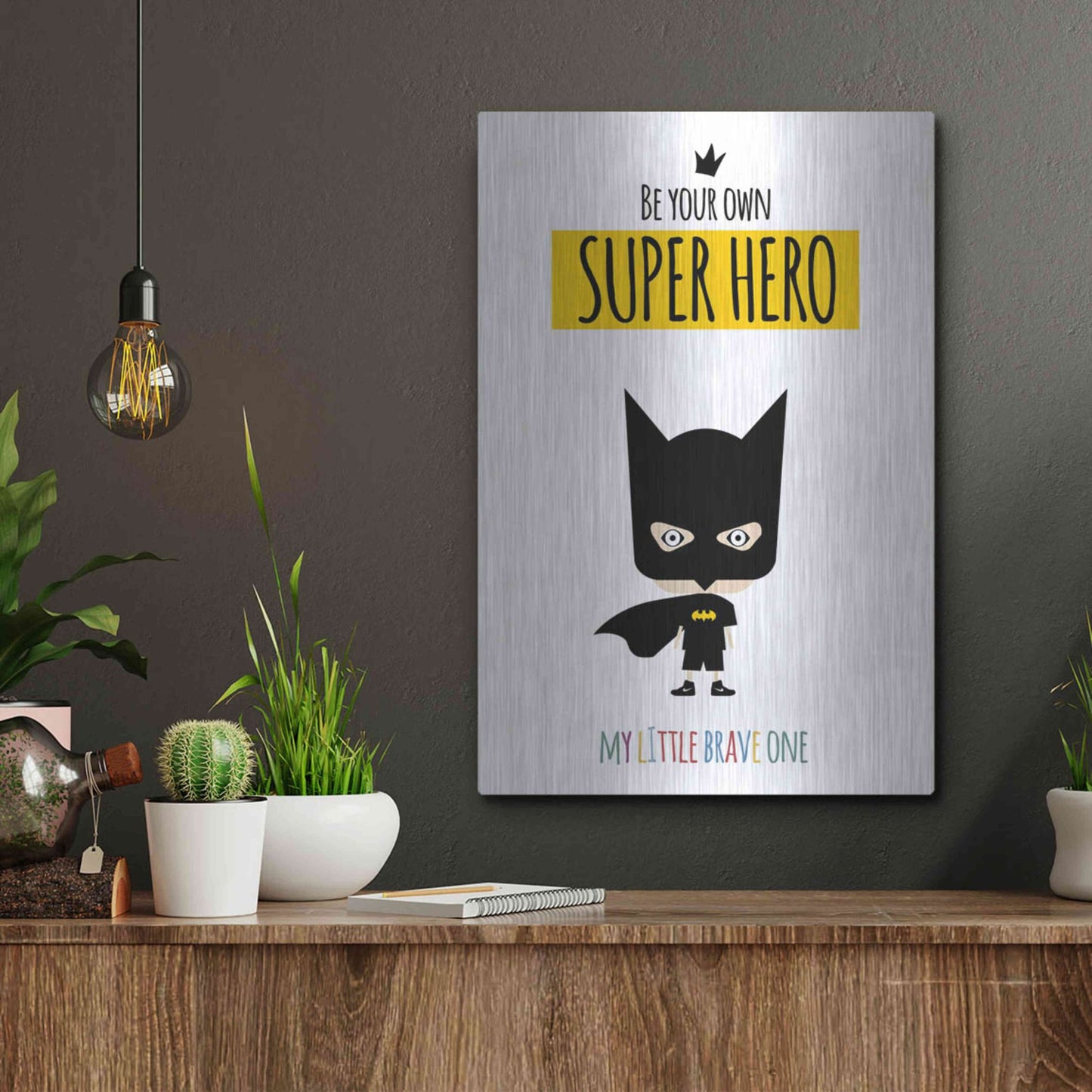 Luxe Metal Art 'Superhero One' by Ayse, Metal Wall Art,12x16