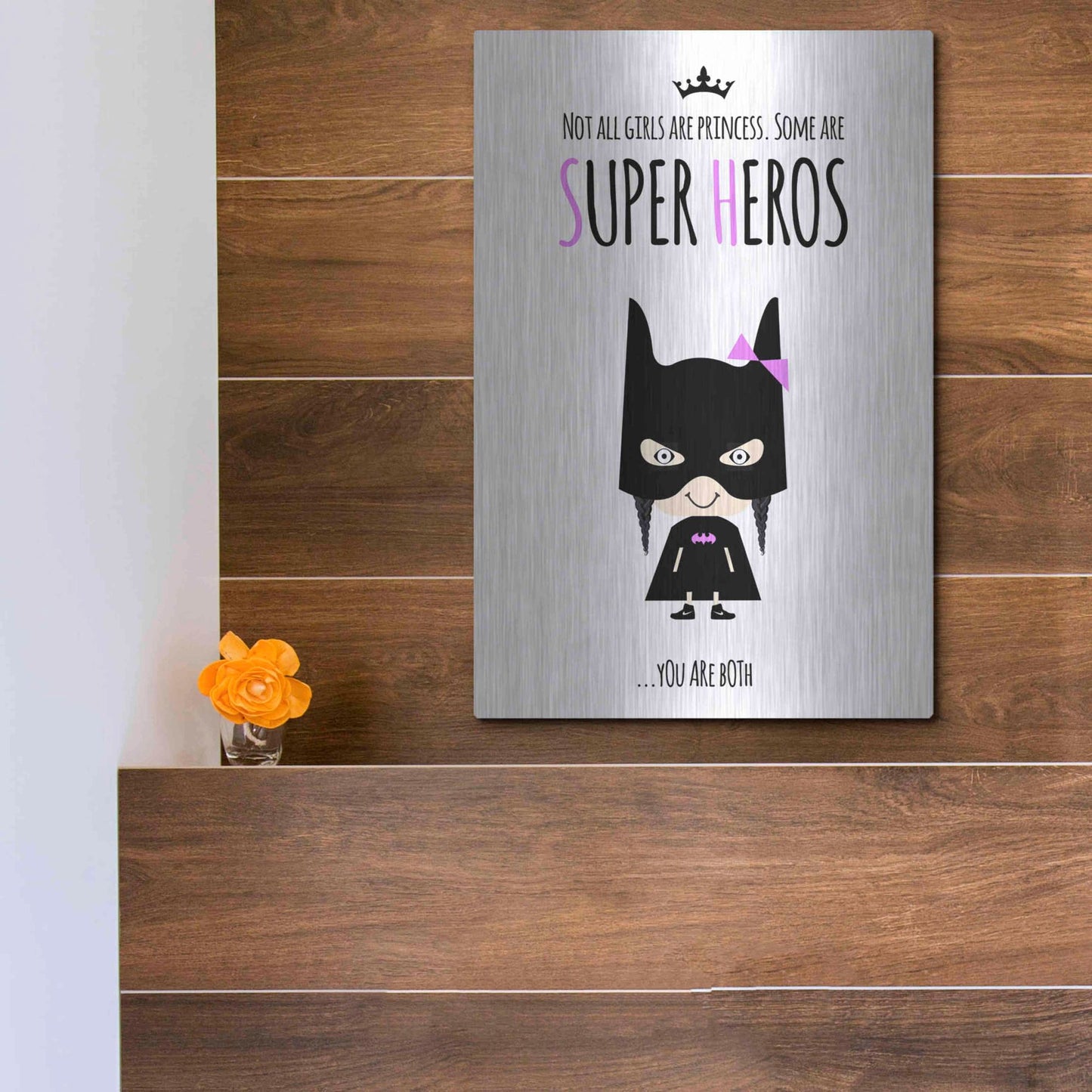 Luxe Metal Art 'Superhero Two' by Ayse, Metal Wall Art,12x16