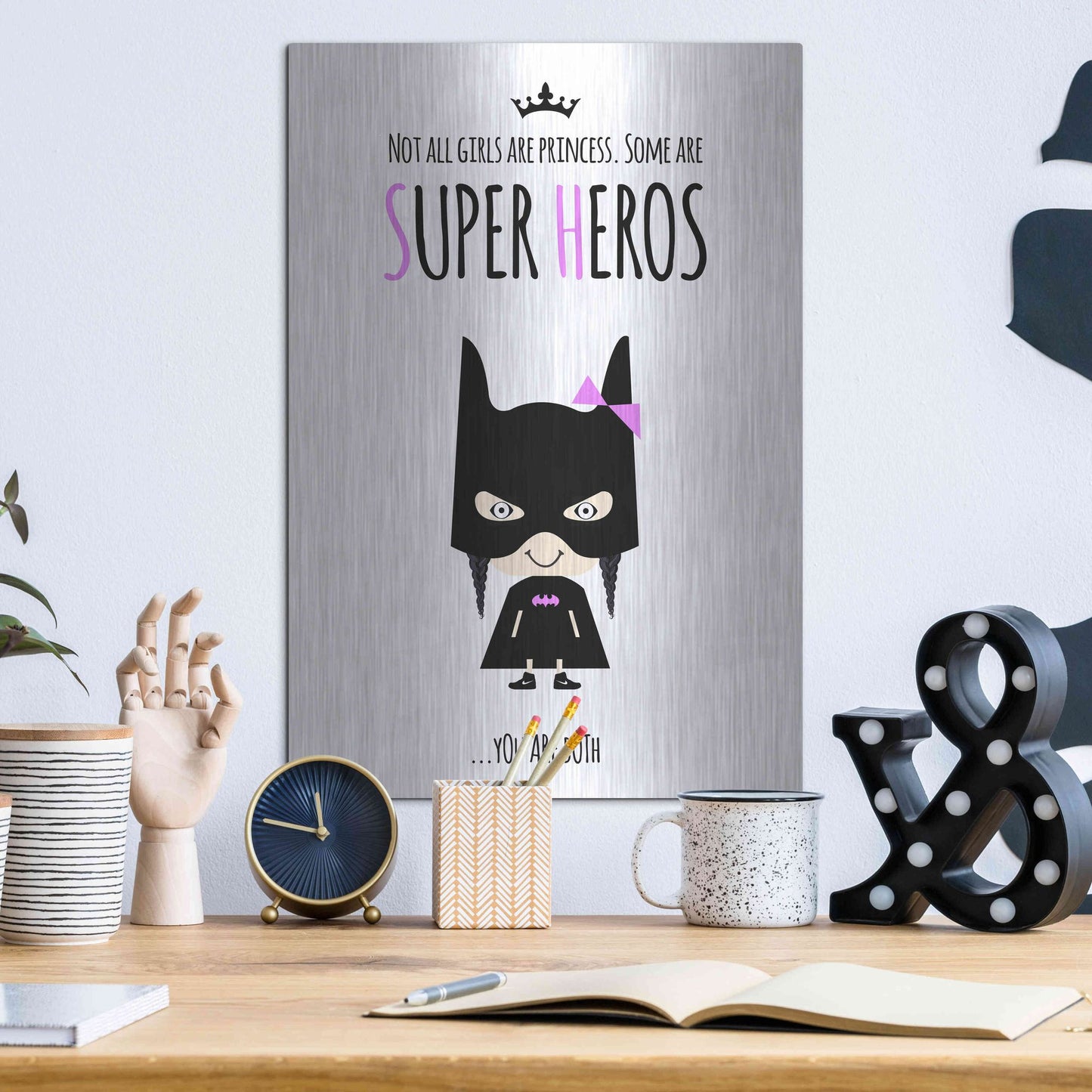 Luxe Metal Art 'Superhero Two' by Ayse, Metal Wall Art,12x16
