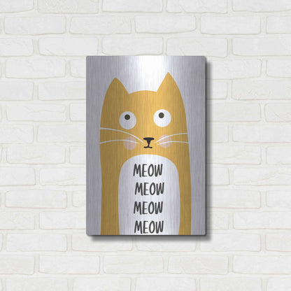 Luxe Metal Art 'Meow' by Ayse, Metal Wall Art,16x24