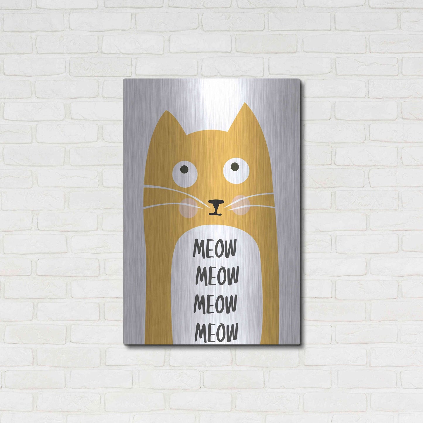 Luxe Metal Art 'Meow' by Ayse, Metal Wall Art,24x36