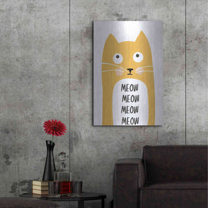 Luxe Metal Art 'Meow' by Ayse, Metal Wall Art,24x36