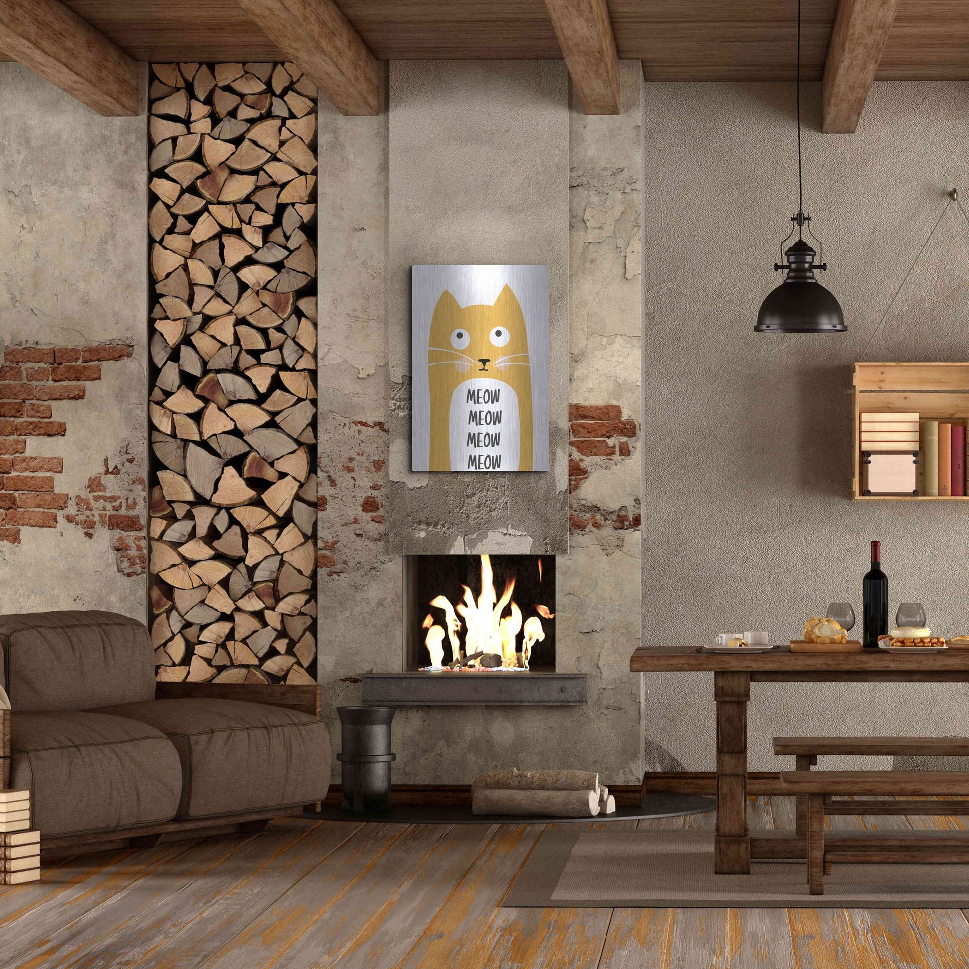 Luxe Metal Art 'Meow' by Ayse, Metal Wall Art,24x36