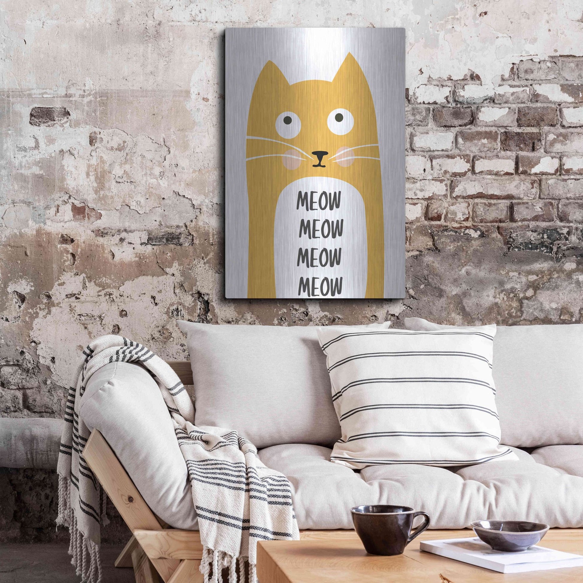 Luxe Metal Art 'Meow' by Ayse, Metal Wall Art,24x36