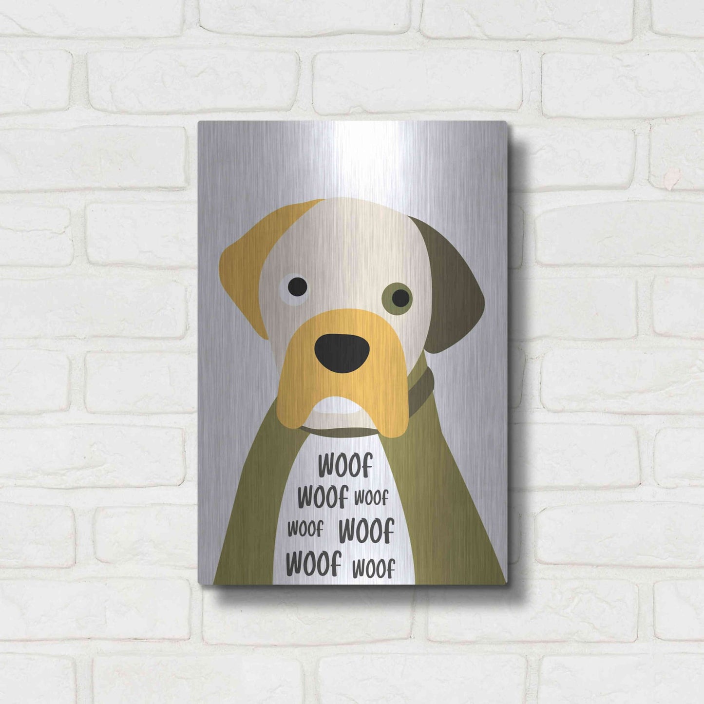 Luxe Metal Art 'Woof' by Ayse, Metal Wall Art,12x16