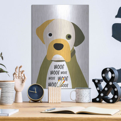 Luxe Metal Art 'Woof' by Ayse, Metal Wall Art,12x16