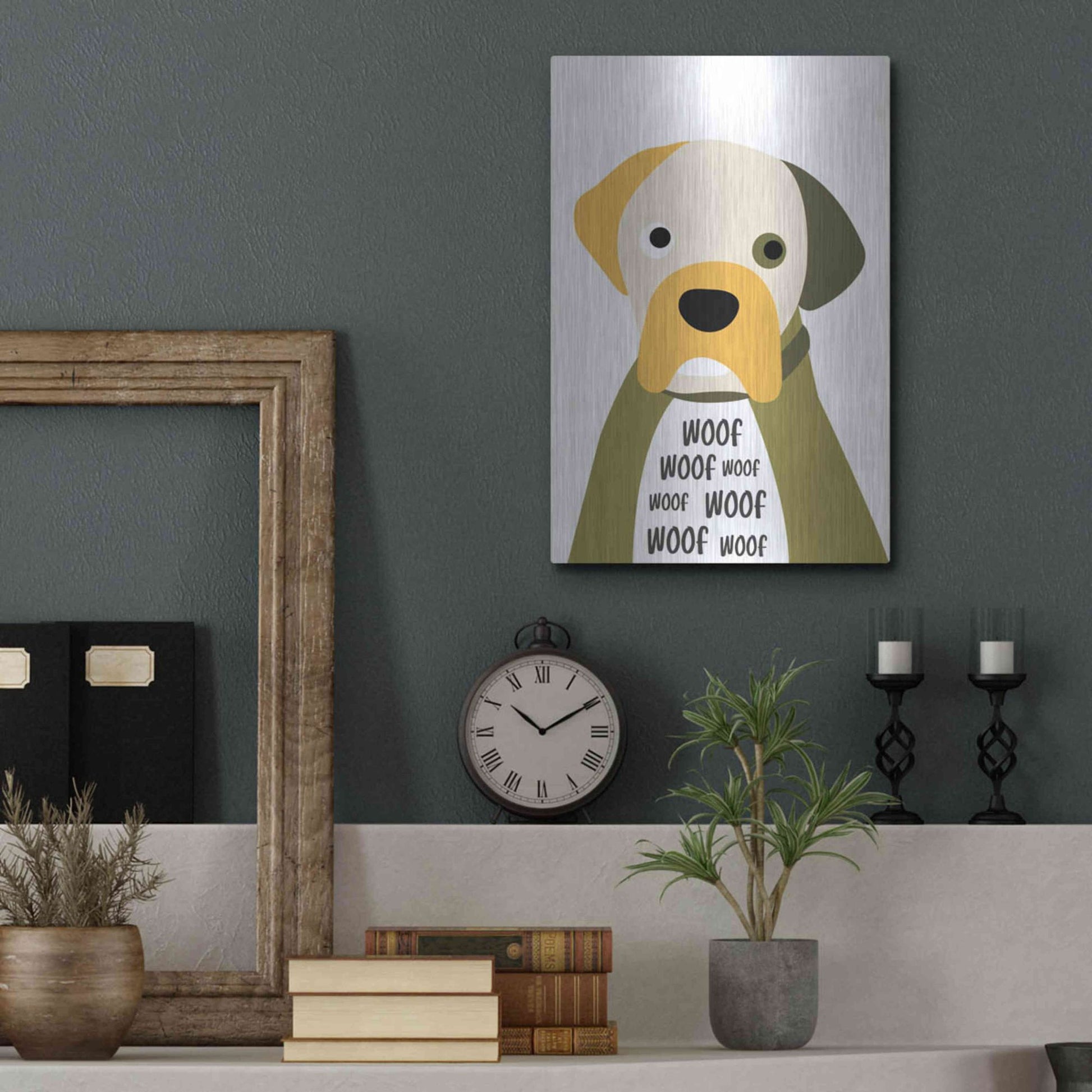 Luxe Metal Art 'Woof' by Ayse, Metal Wall Art,12x16