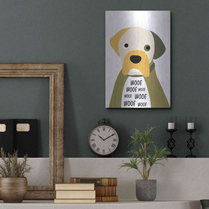 Luxe Metal Art 'Woof' by Ayse, Metal Wall Art,12x16