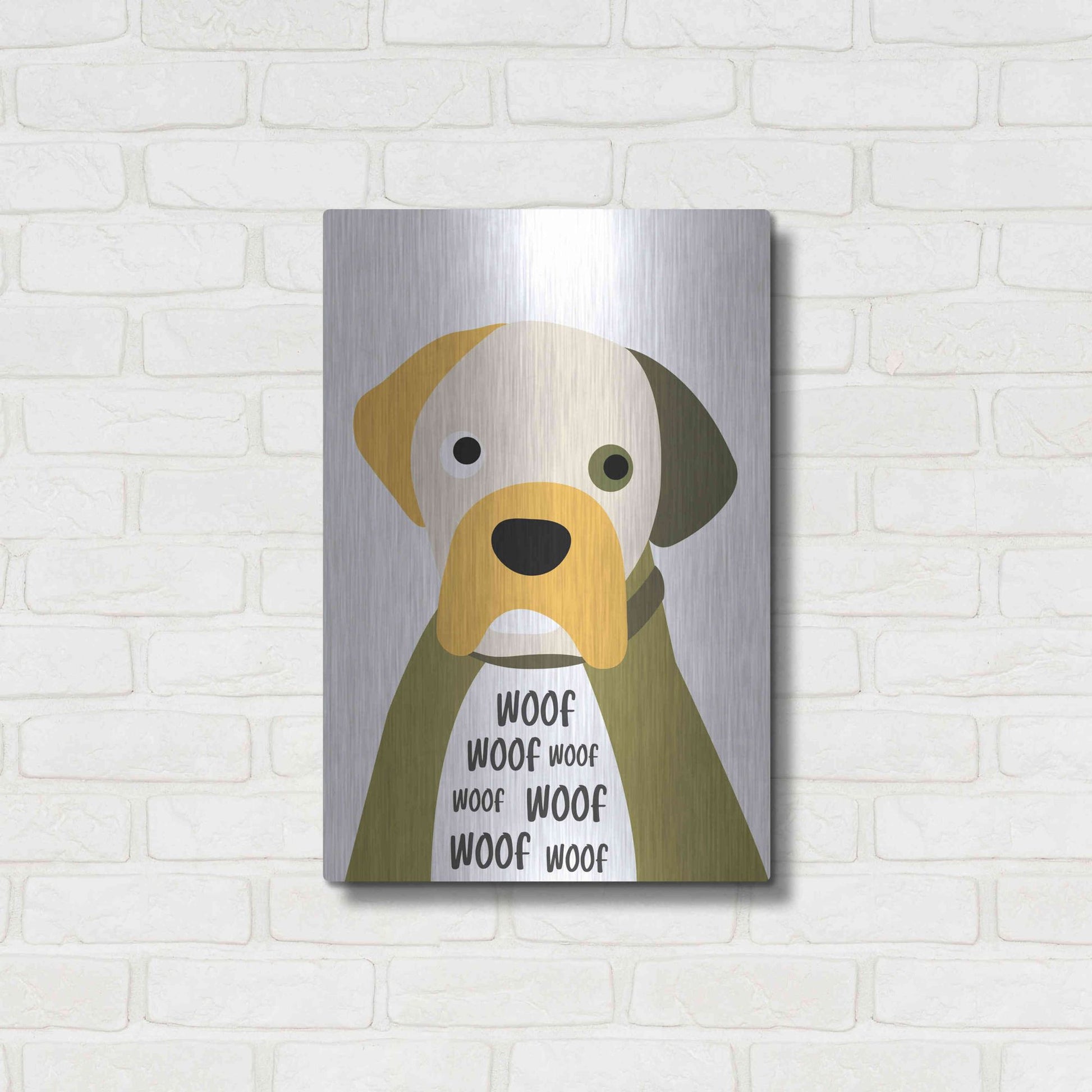Luxe Metal Art 'Woof' by Ayse, Metal Wall Art,16x24