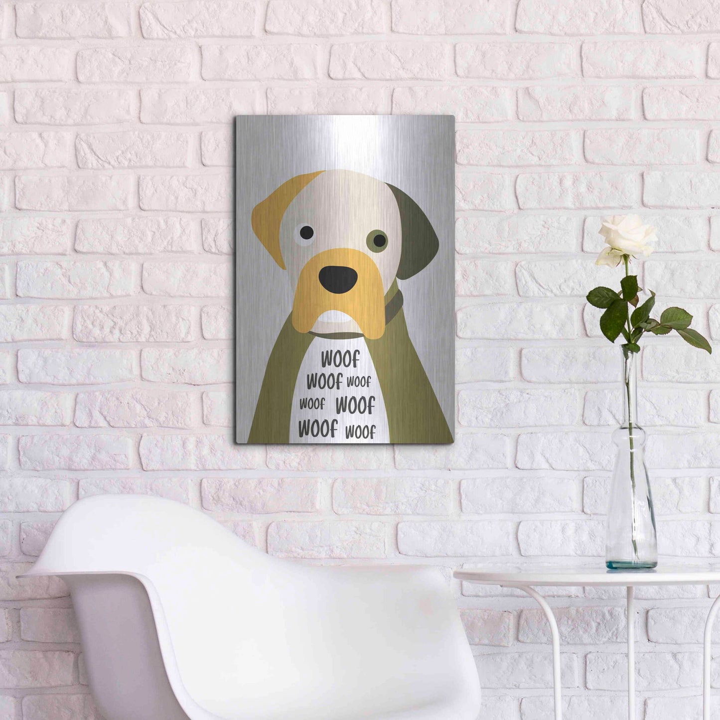 Luxe Metal Art 'Woof' by Ayse, Metal Wall Art,16x24