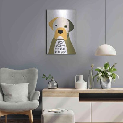 Luxe Metal Art 'Woof' by Ayse, Metal Wall Art,16x24