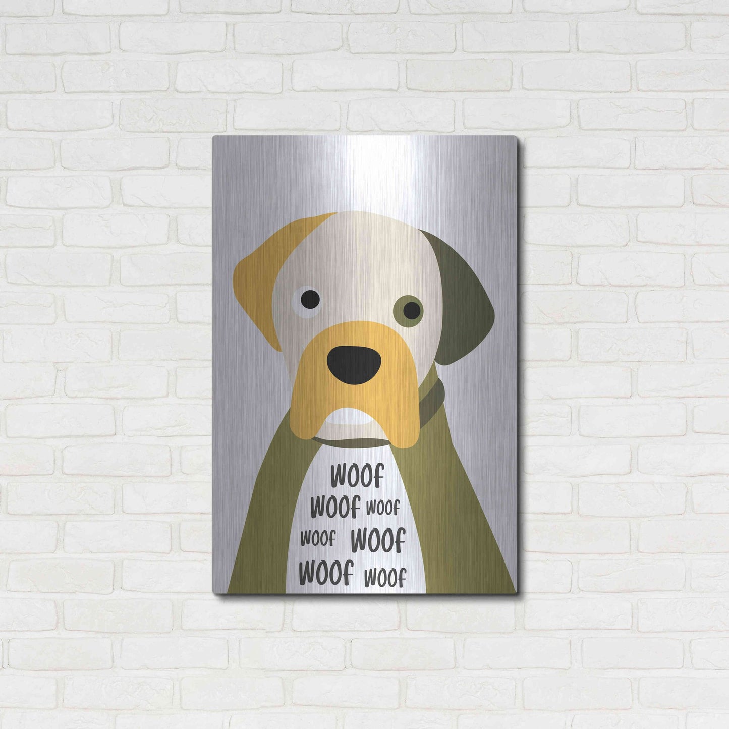 Luxe Metal Art 'Woof' by Ayse, Metal Wall Art,24x36
