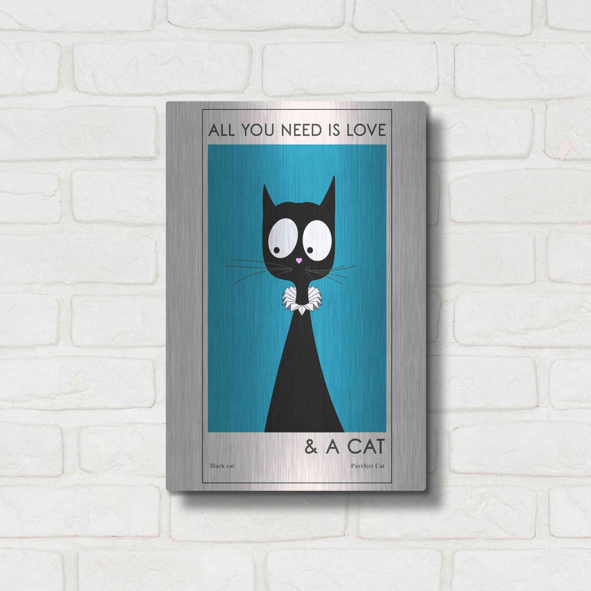 Luxe Metal Art 'All You Need Is Love' by Ayse, Metal Wall Art,12x16