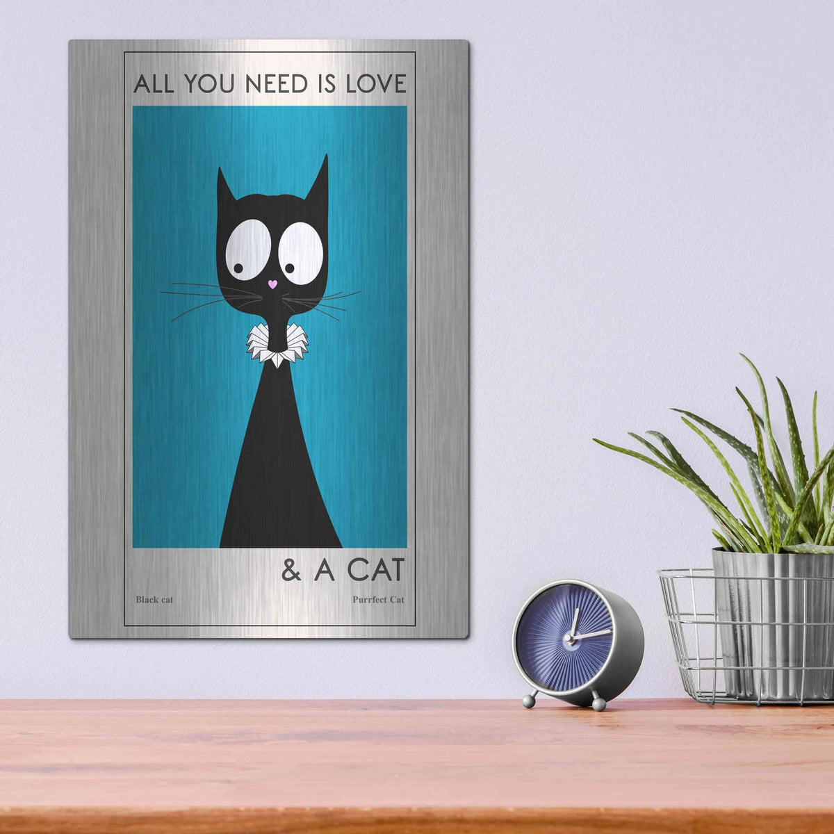 'All You Need Is Love' by Ayse – Metal Wall Art, 12x16 room view