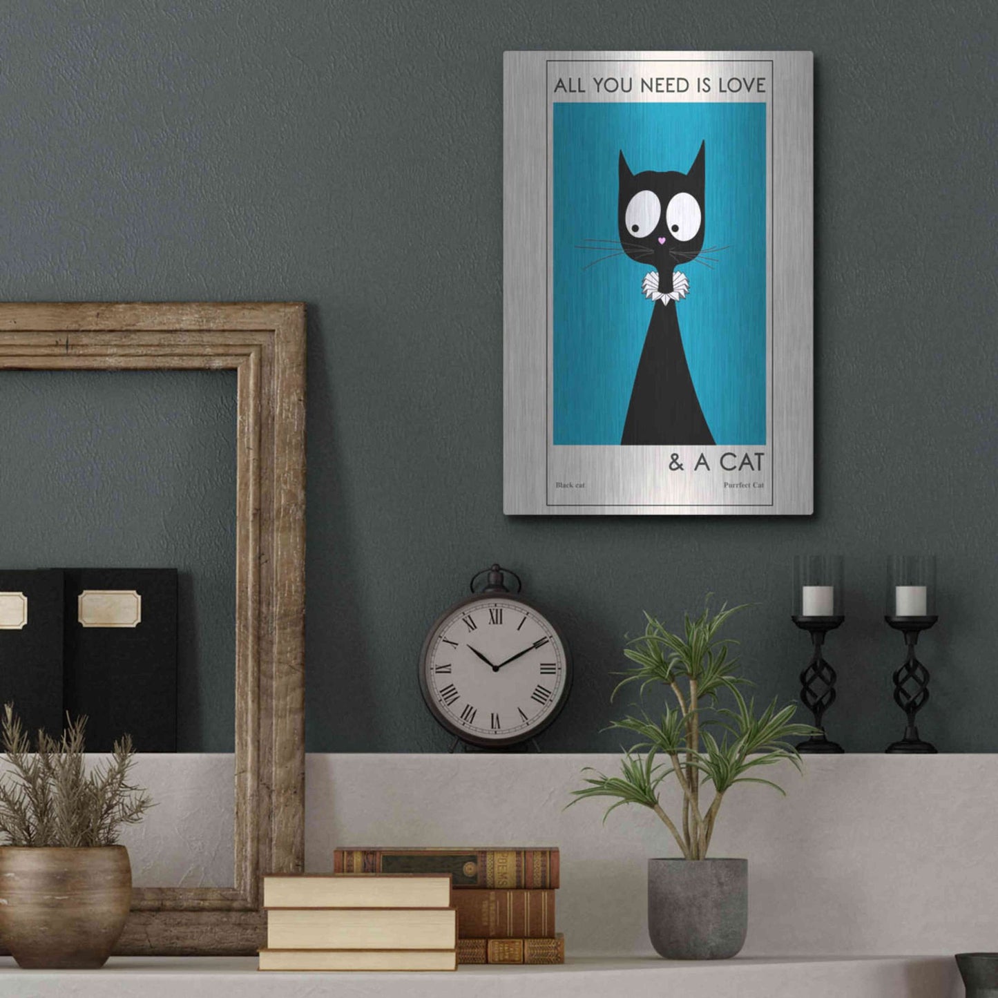 Luxe Metal Art 'All You Need Is Love' by Ayse, Metal Wall Art,12x16