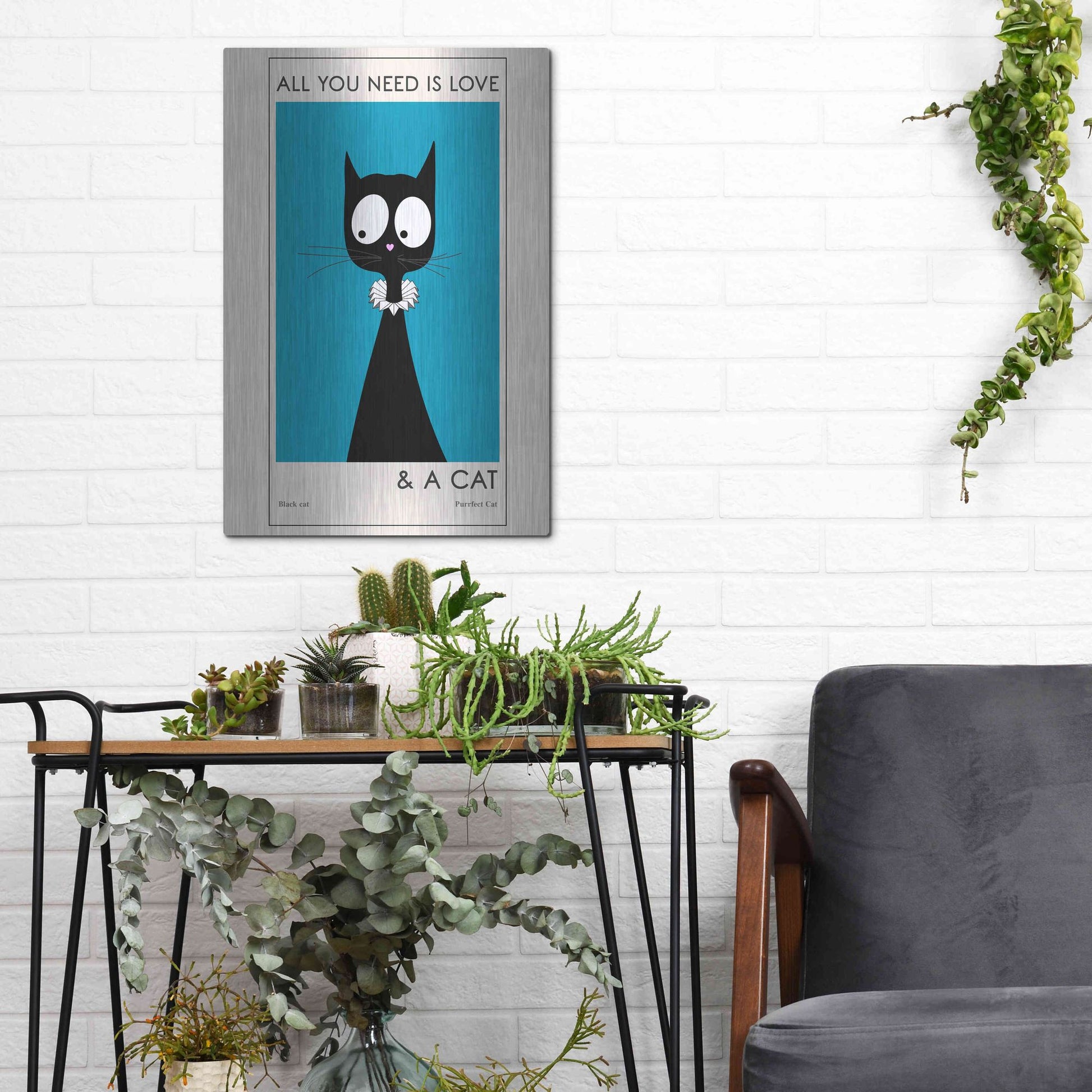 Luxe Metal Art 'All You Need Is Love' by Ayse, Metal Wall Art,12x16