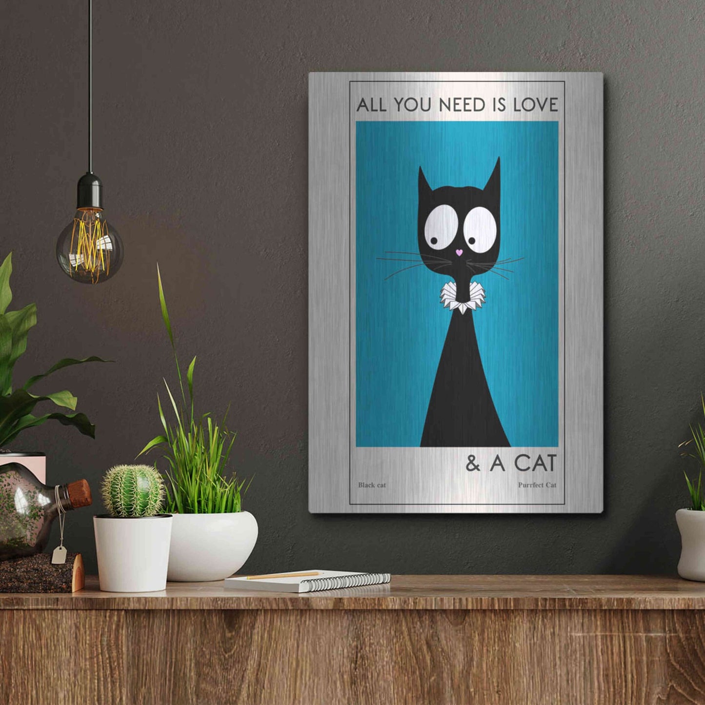 Luxe Metal Art 'All You Need Is Love' by Ayse, Metal Wall Art,12x16