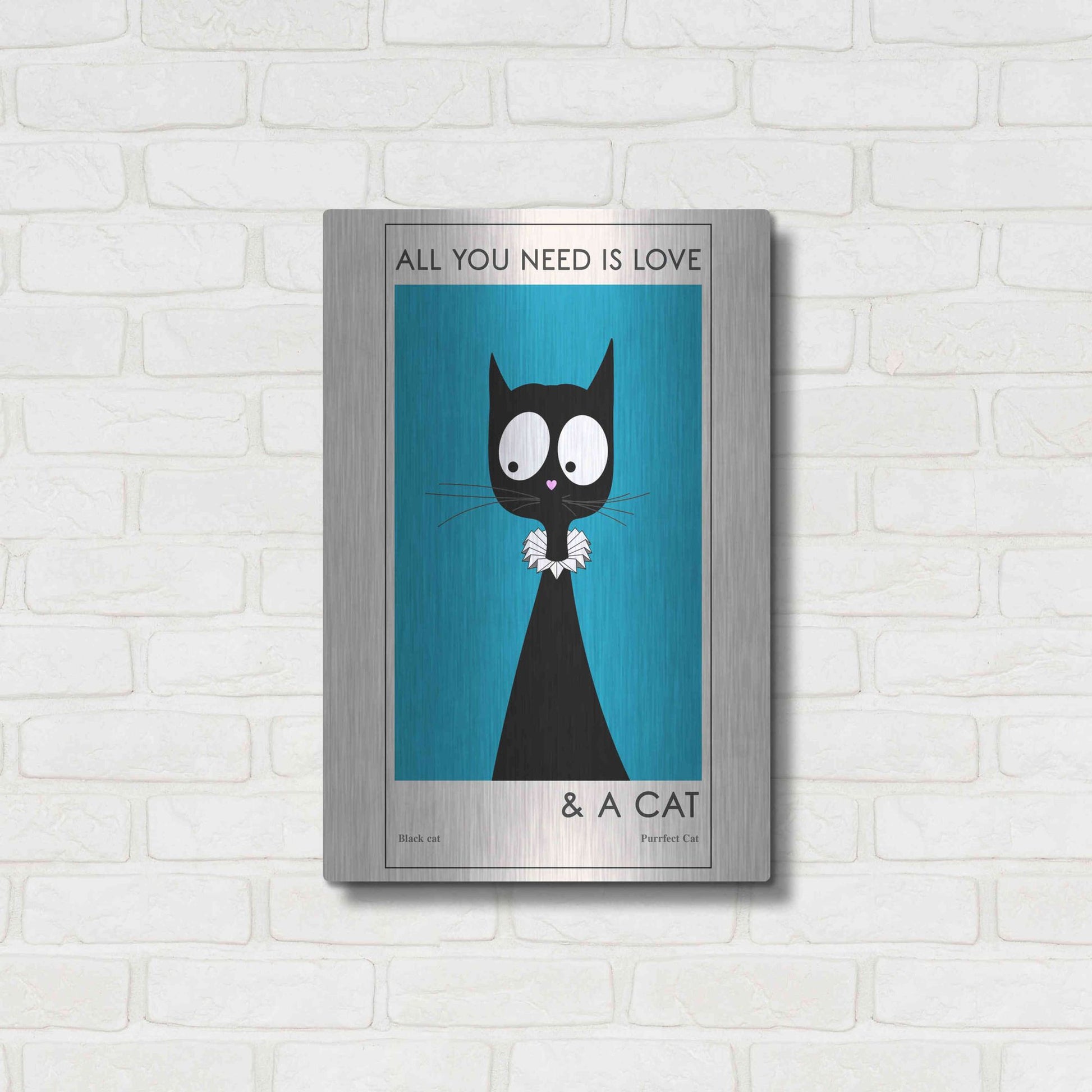 Luxe Metal Art 'All You Need Is Love' by Ayse, Metal Wall Art,16x24