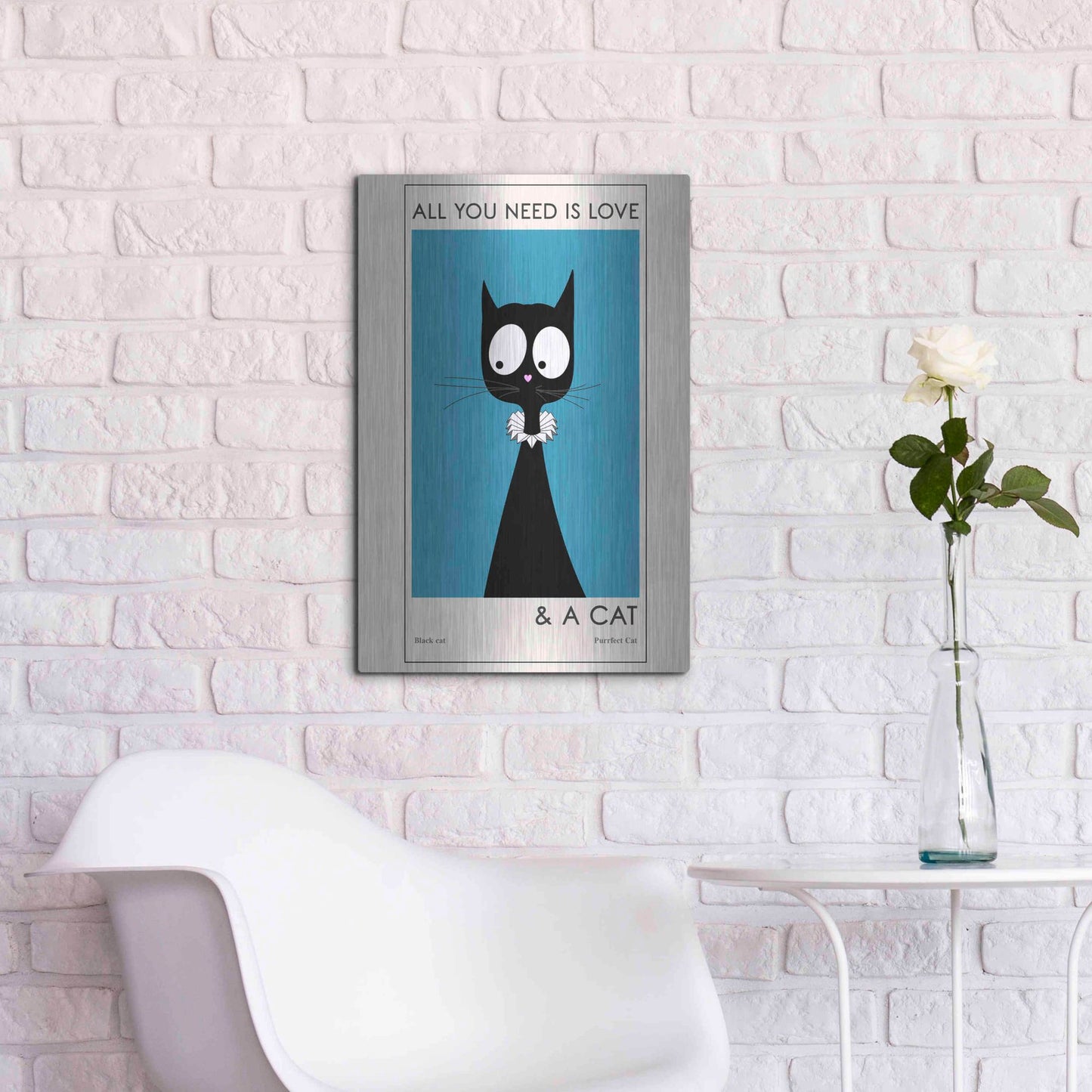 Luxe Metal Art 'All You Need Is Love' by Ayse, Metal Wall Art,16x24